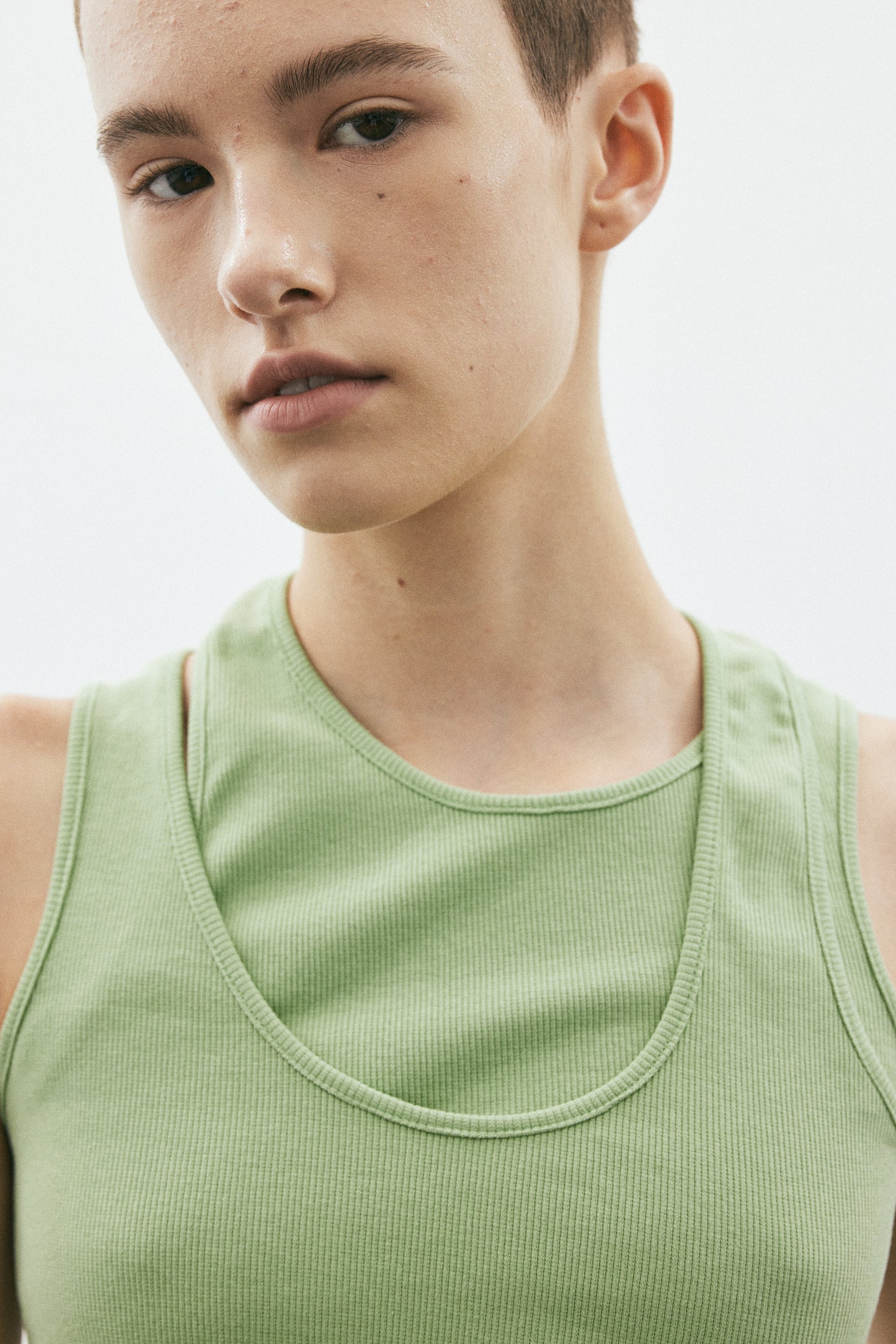 Double Layer Racer Tank, Avocado