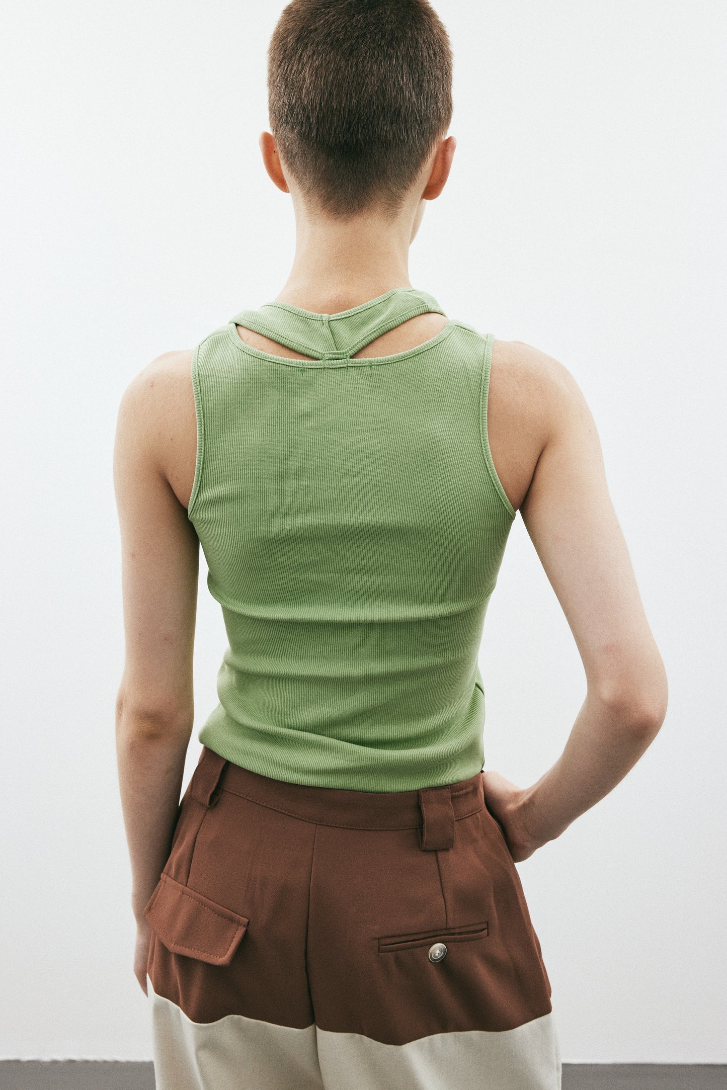 Double Layer Racer Tank, Avocado