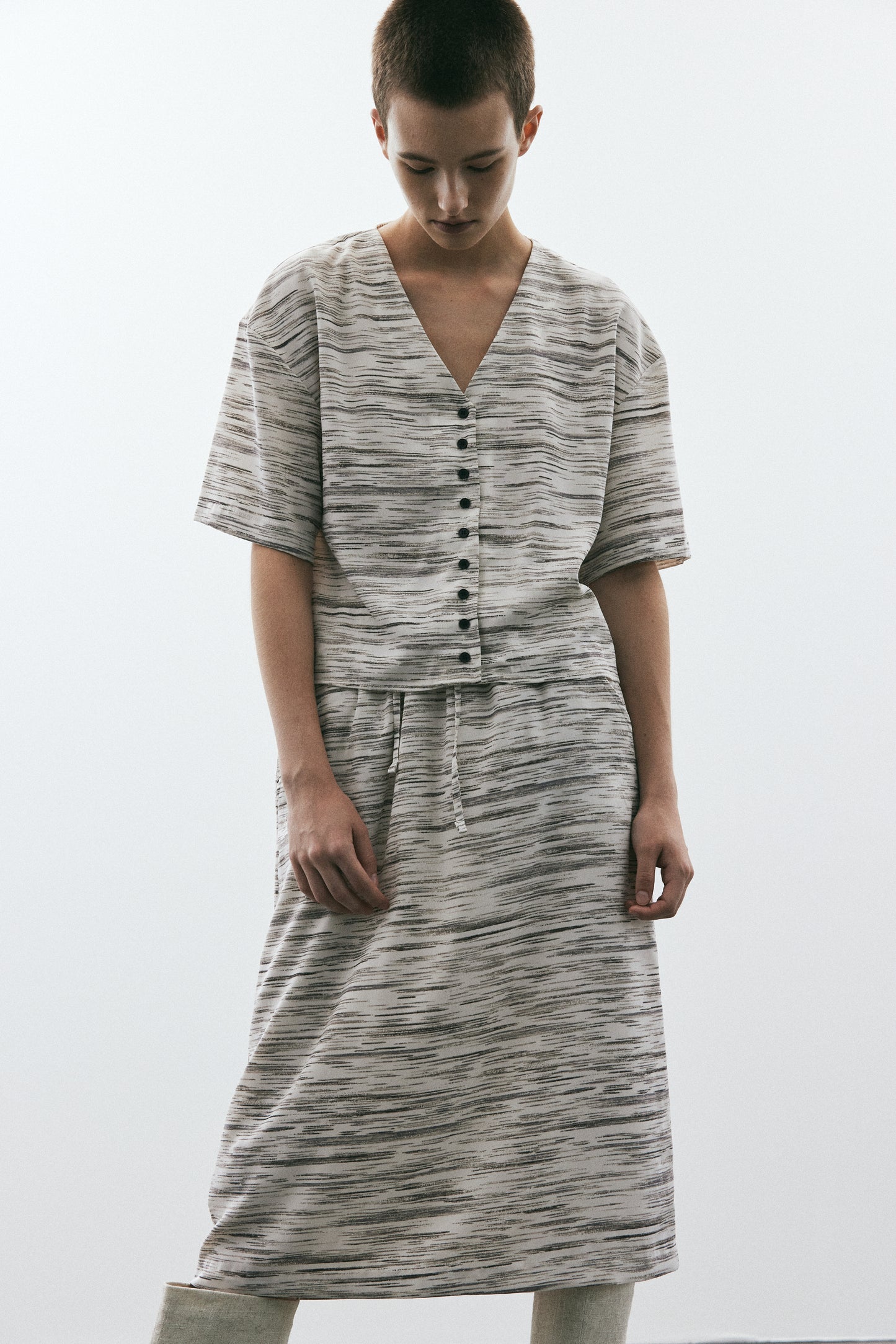 Resort Button Blouse, Oyster