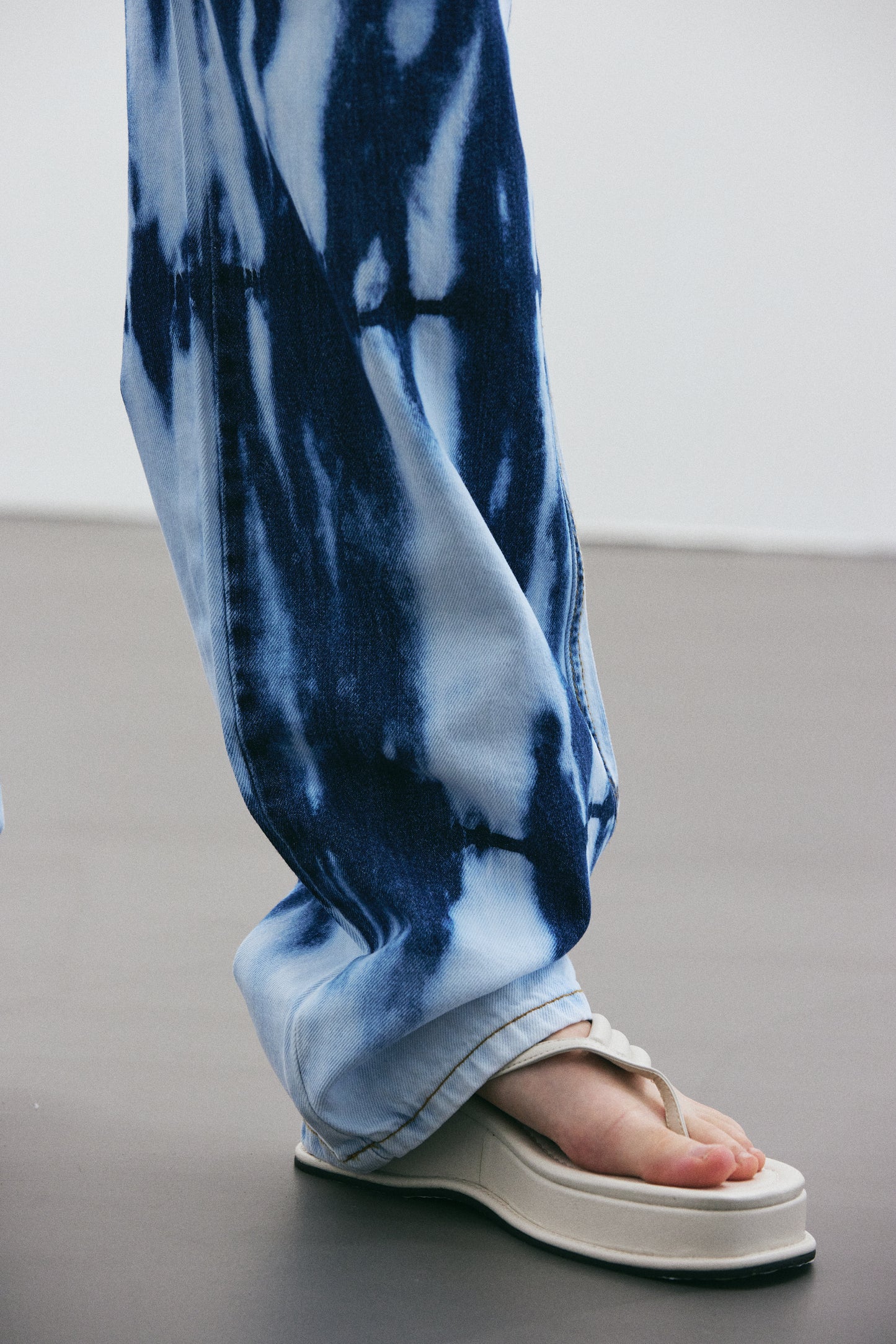 Tie Dye Bleached Jeans, Medium Wash