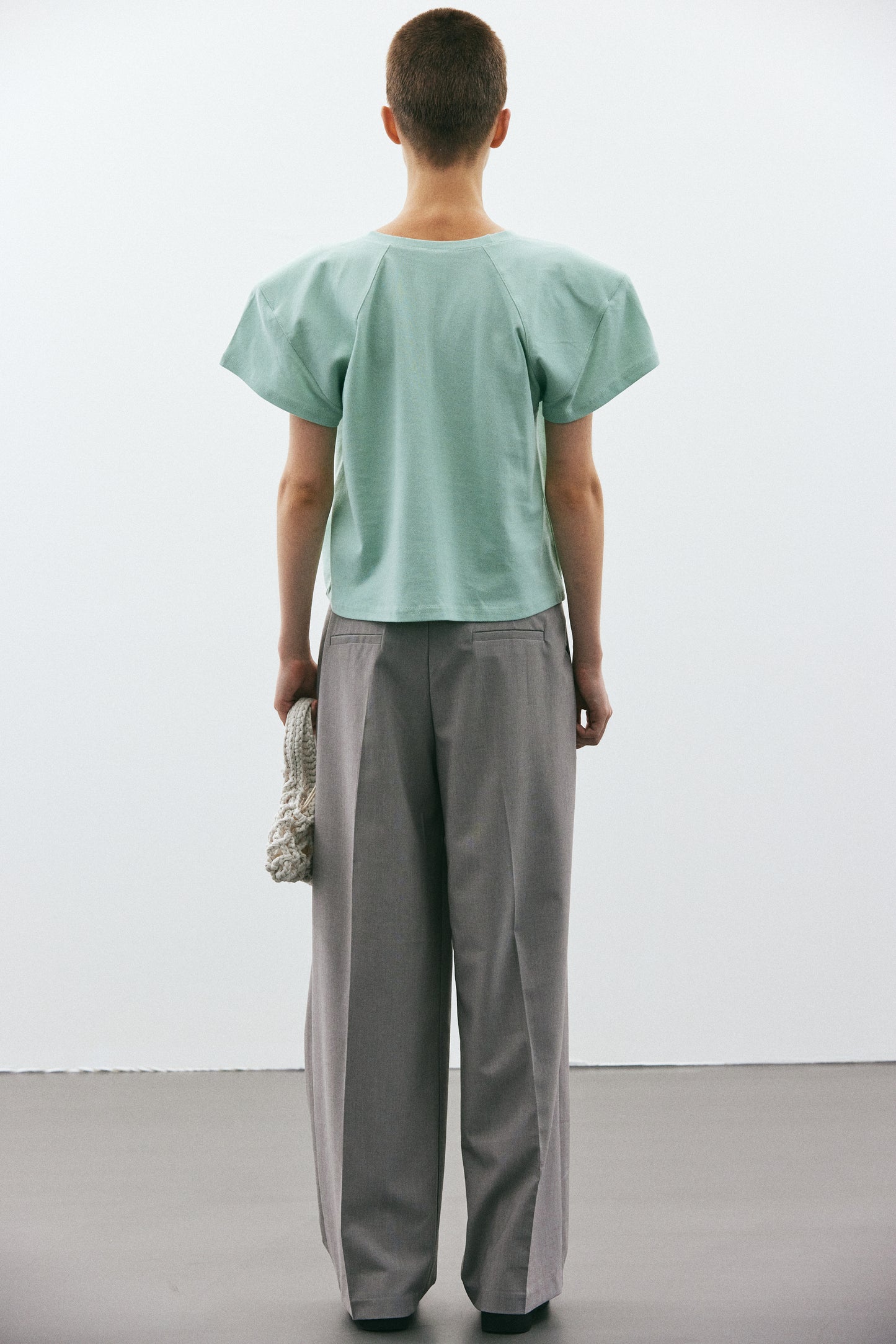 Padded Shoulder Sport Tee, Celadon