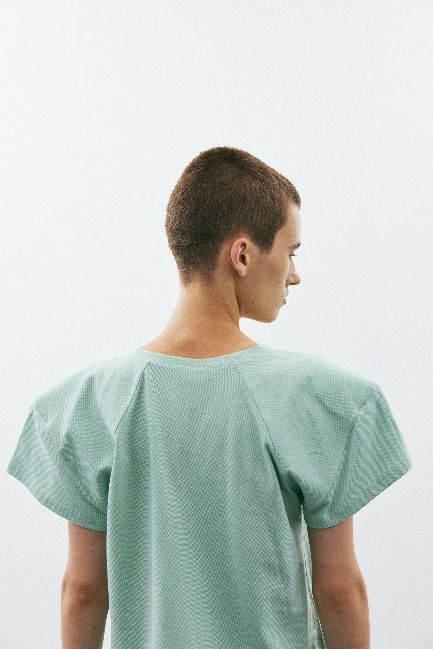 Padded Shoulder Sport Tee, Celadon
