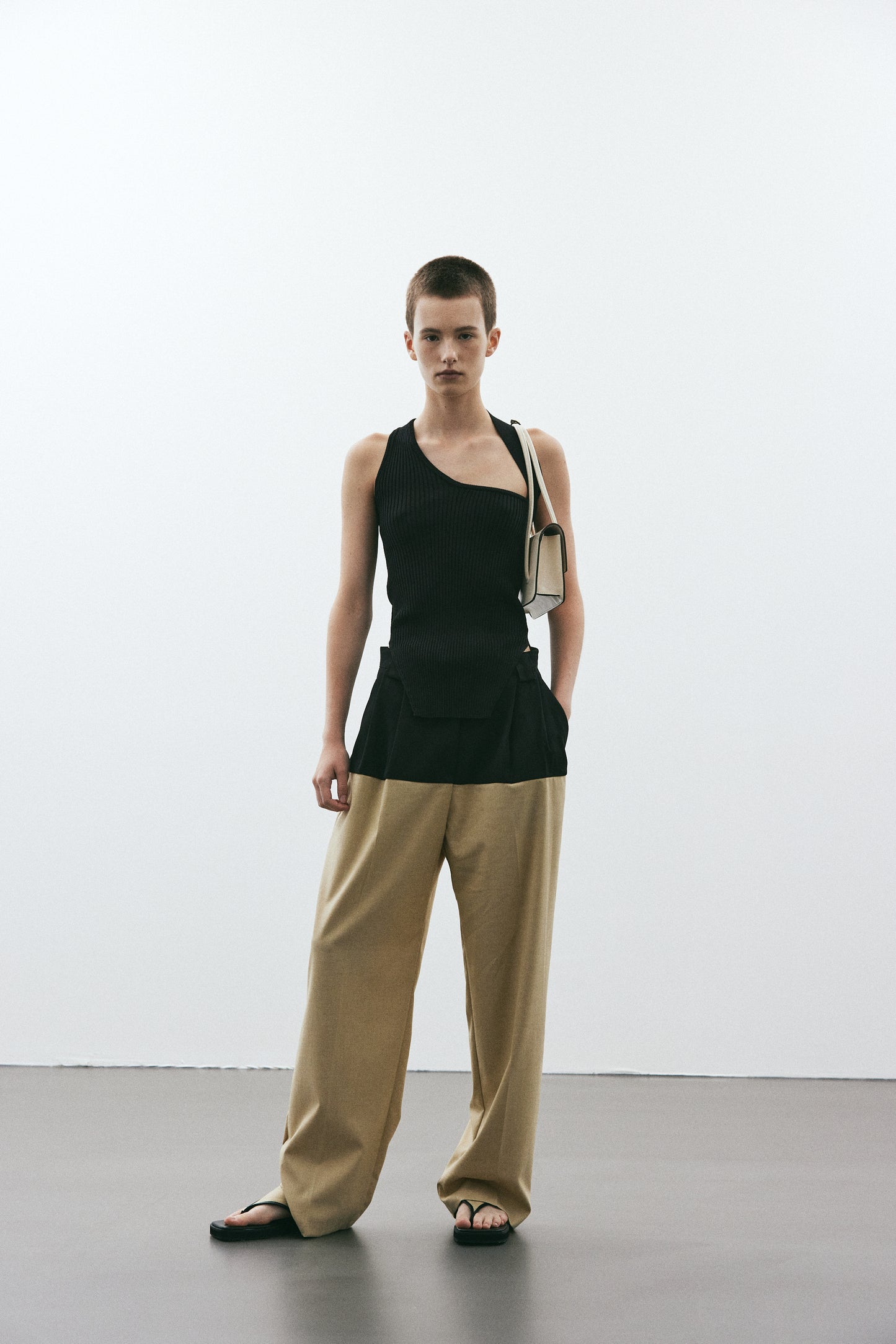 Two Toned Suit Trousers, Pebble