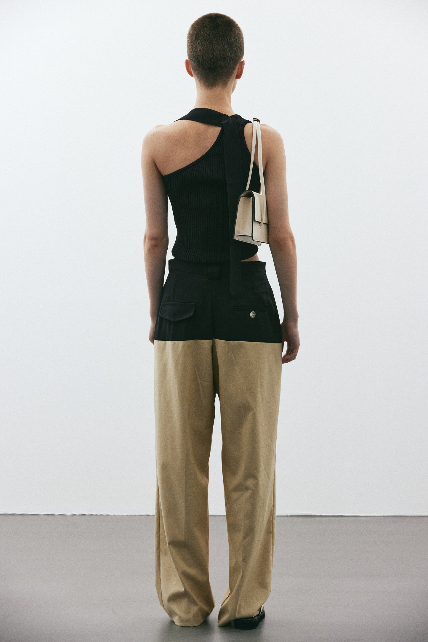 Two Toned Suit Trousers, Pebble