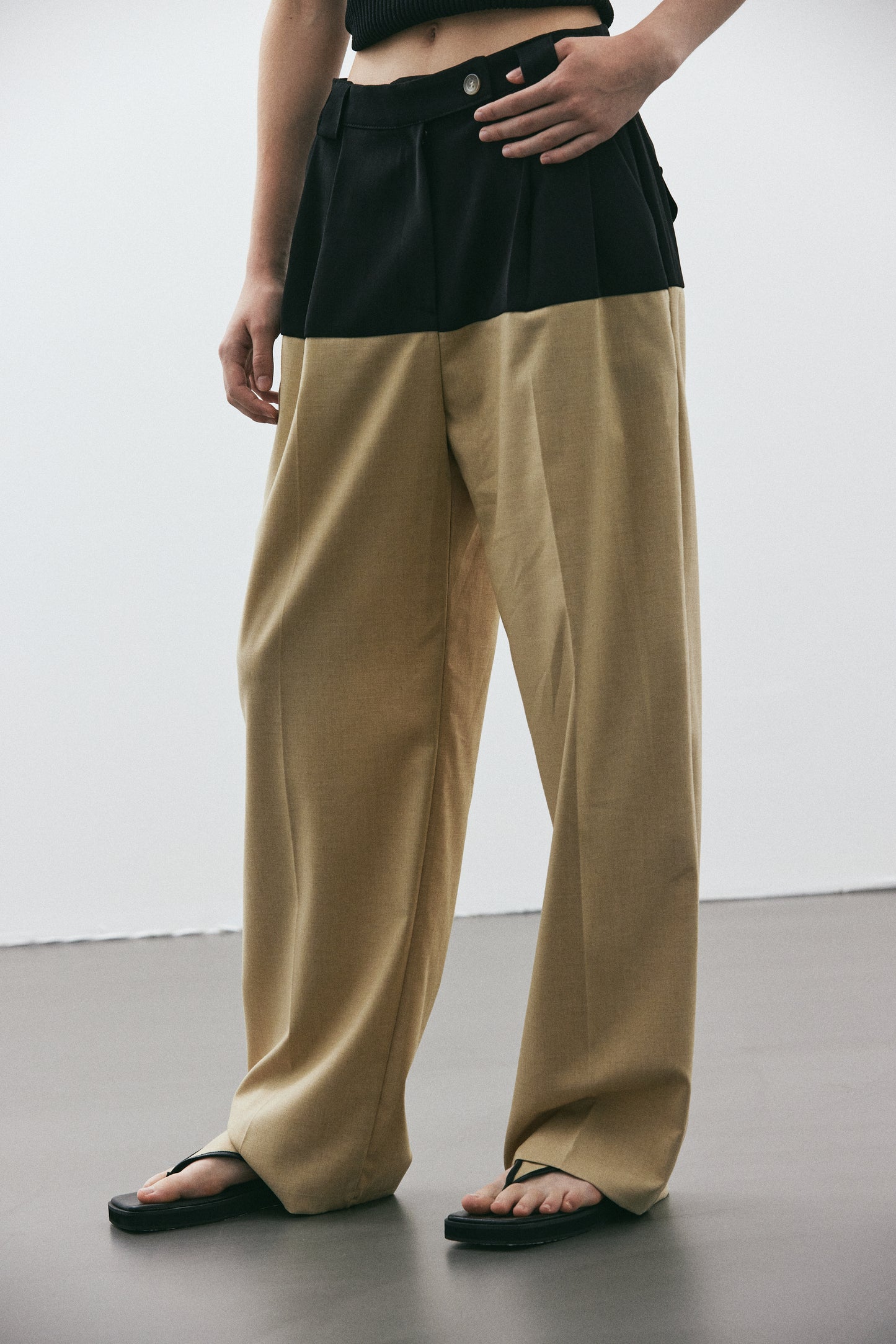 Two Toned Suit Trousers, Pebble