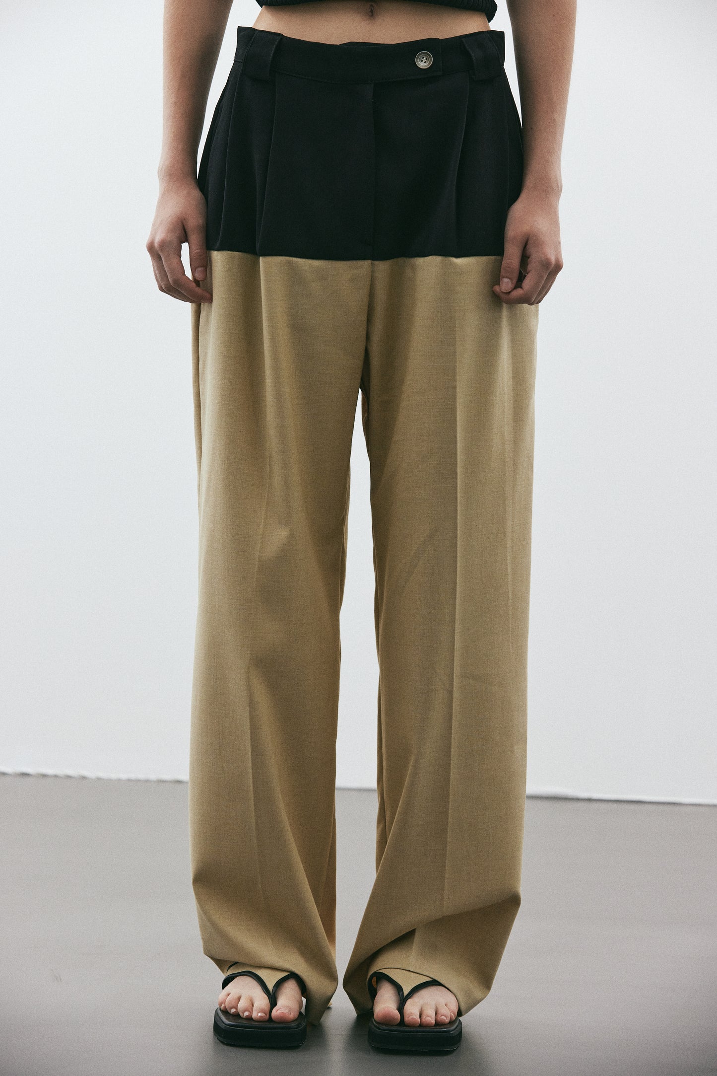 Two Toned Suit Trousers, Pebble