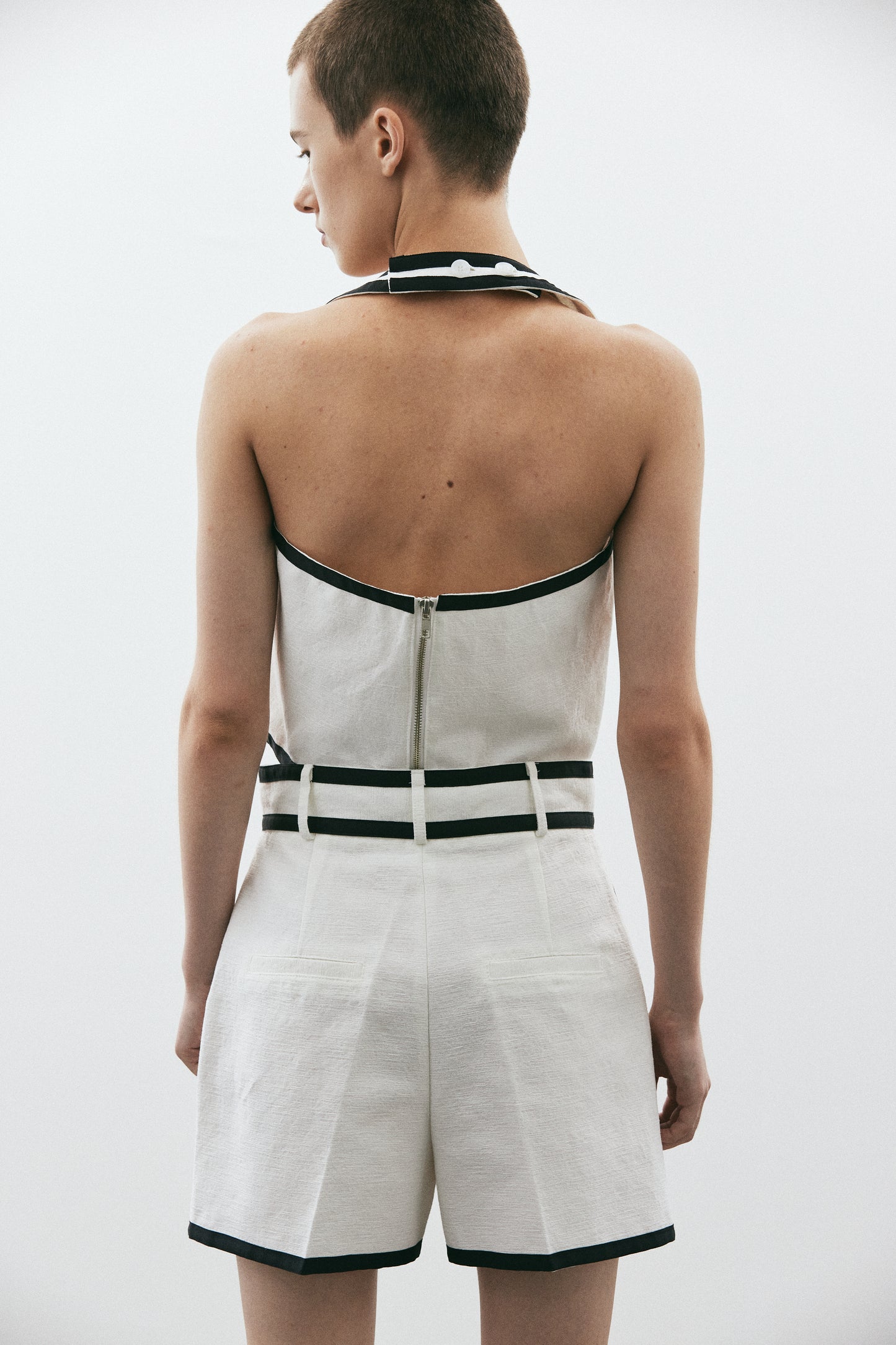 Contrast Trim Resort Tank, Pearl White