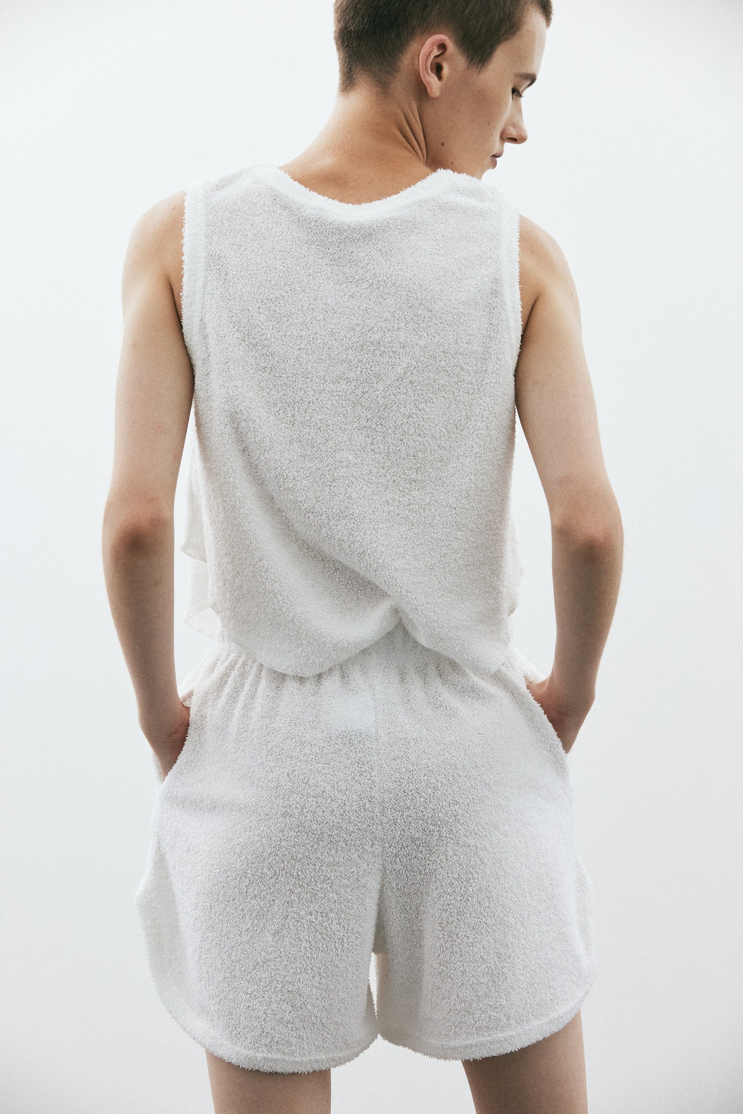 Terrycloth Sporty Tank, White