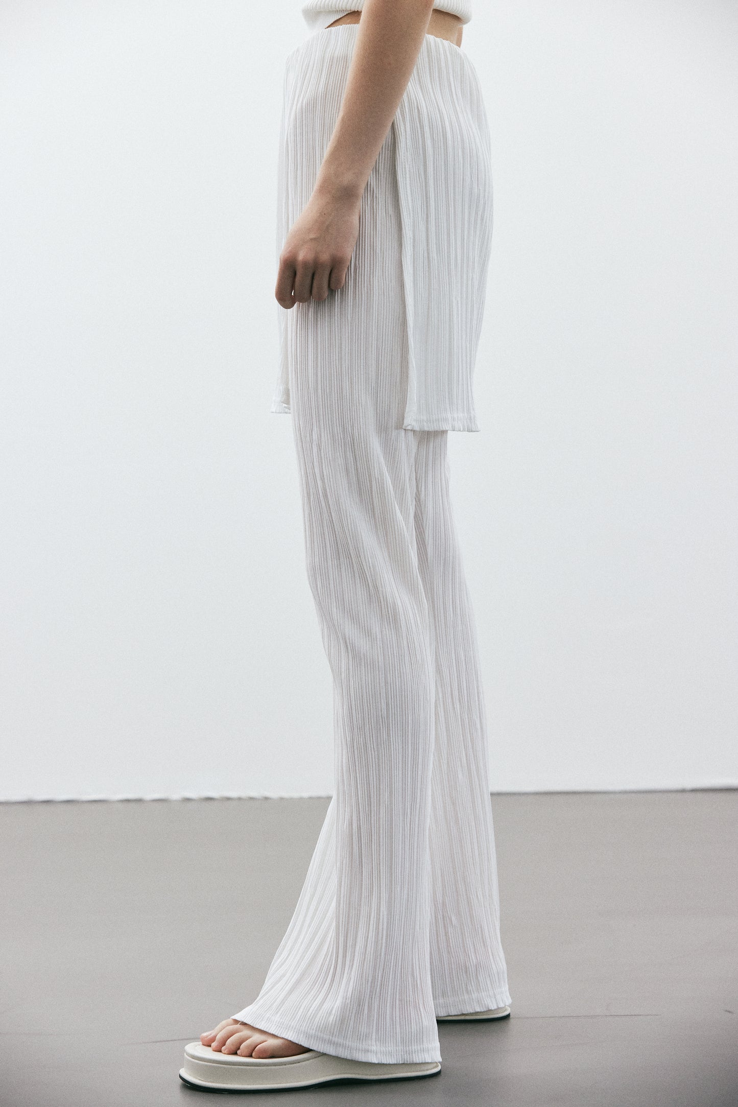 Wrap Skirt Plissé Pants, Chiffon