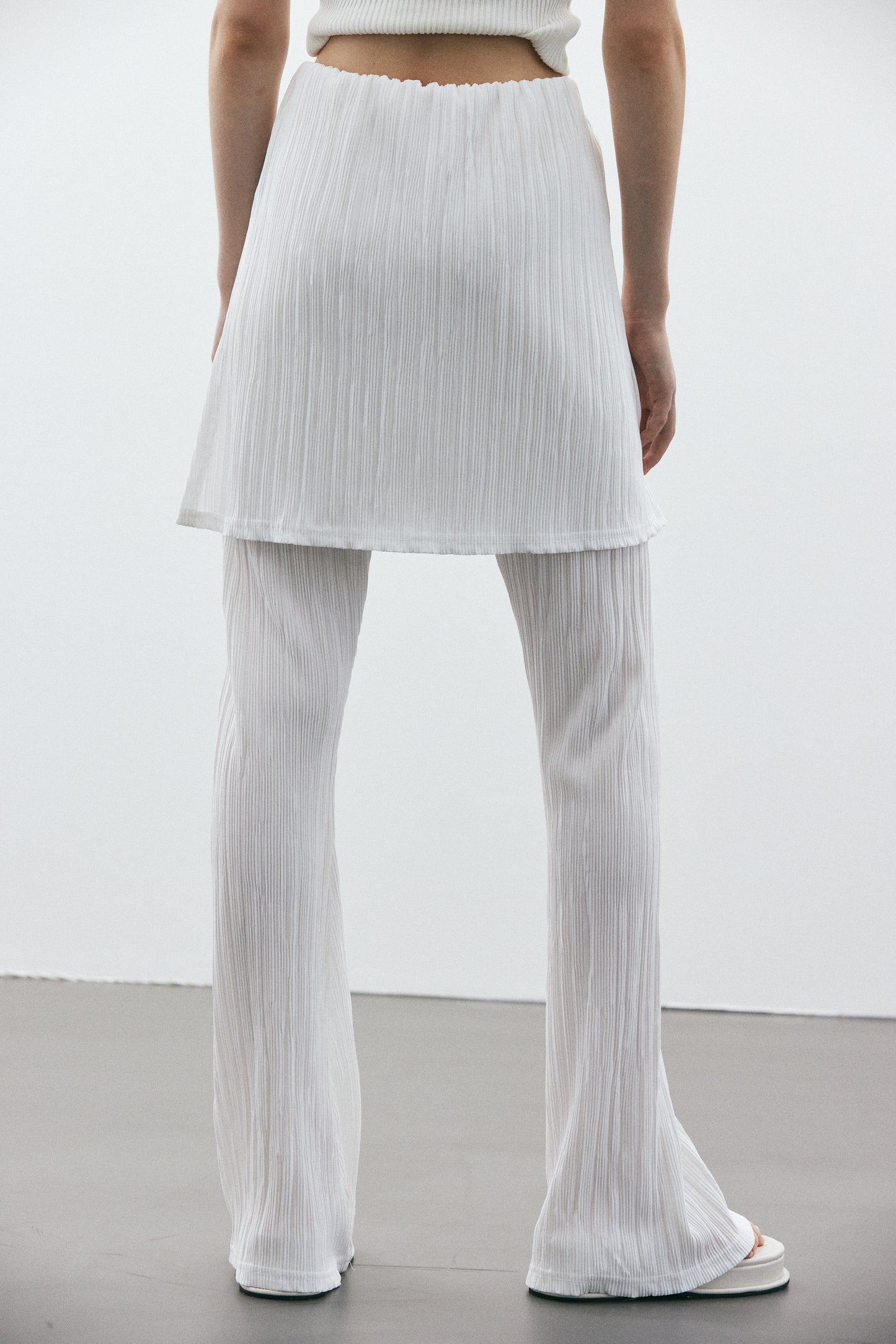 Wrap Skirt Plissé Pants, Chiffon