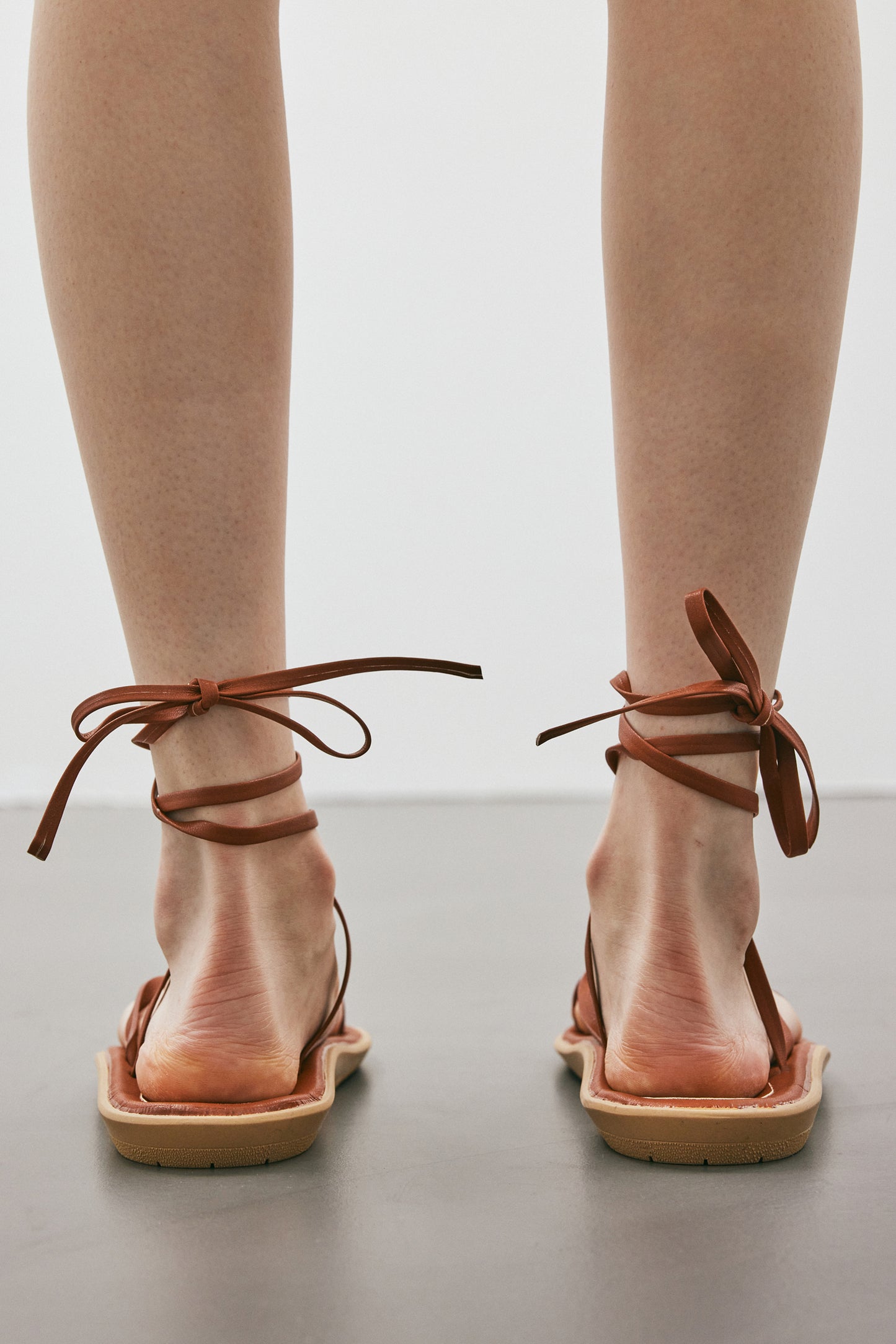 Tied Strappy Sandals, Terra Cotta