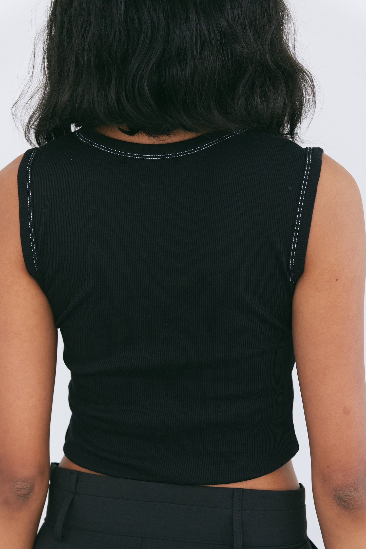 Stitching Bustier Tank, Black