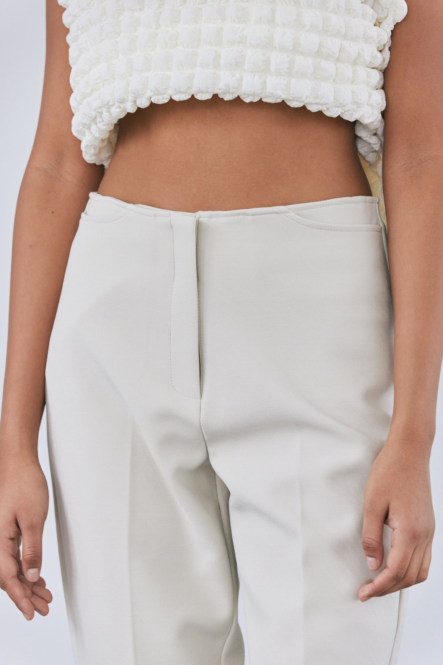 Waistless Tapered Pants, Isabelline