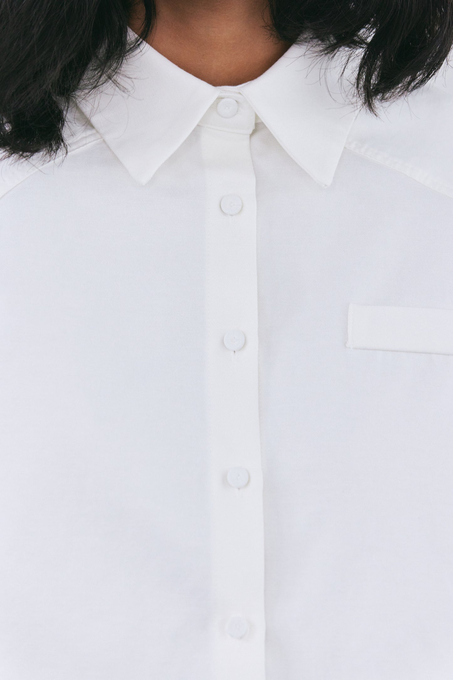 Padded Crop Boxy Shirt, Porcelain