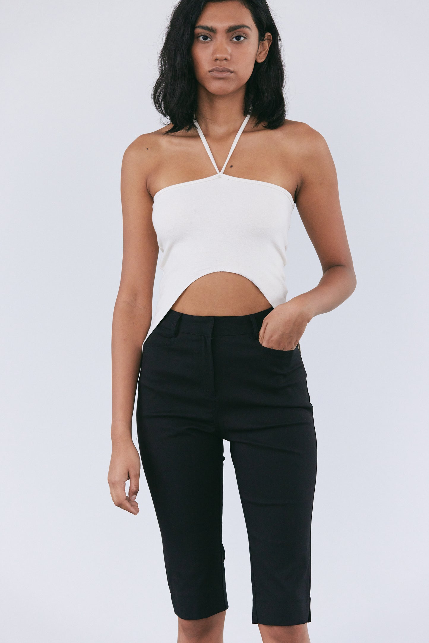 Shrunken Halter Tank, Milk