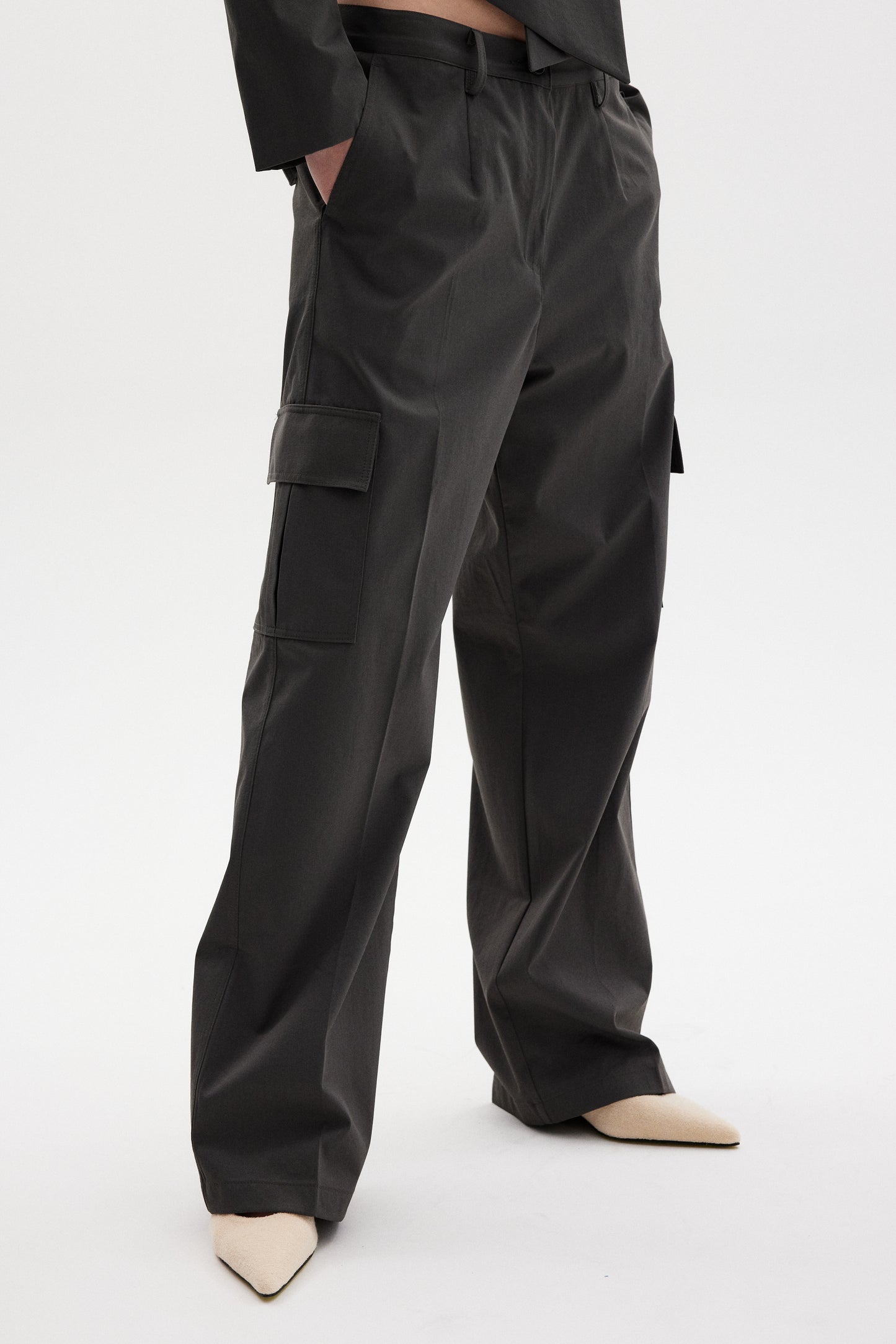 Suit Cargo Trousers, Charcoal
