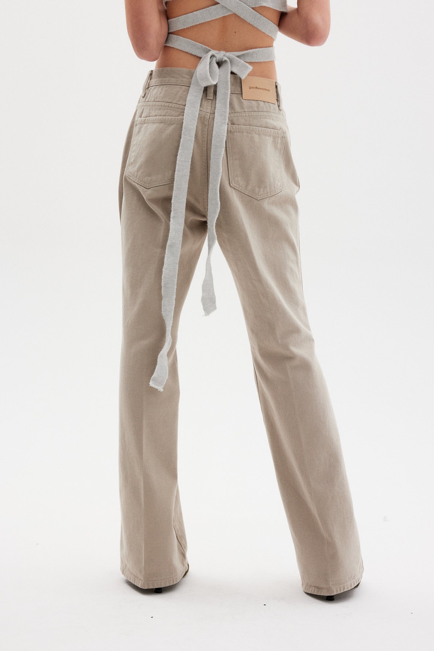 Low Rise Flared Jeans, Bone