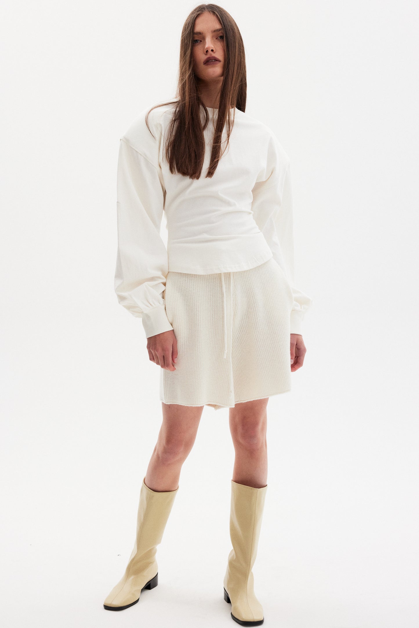 Oversized Pad Shoulder Tee, Parchment
