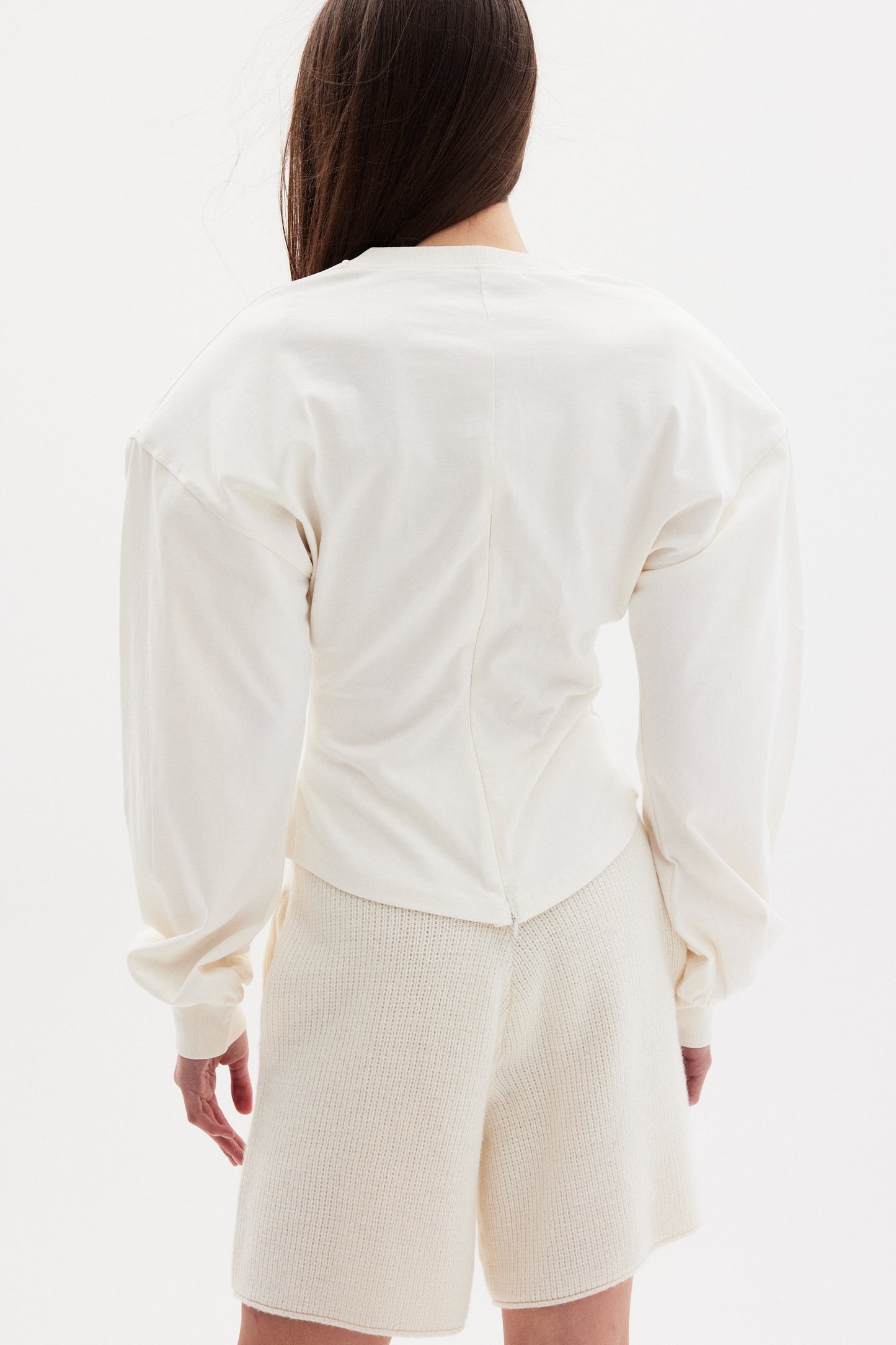 Oversized Pad Shoulder Tee, Parchment