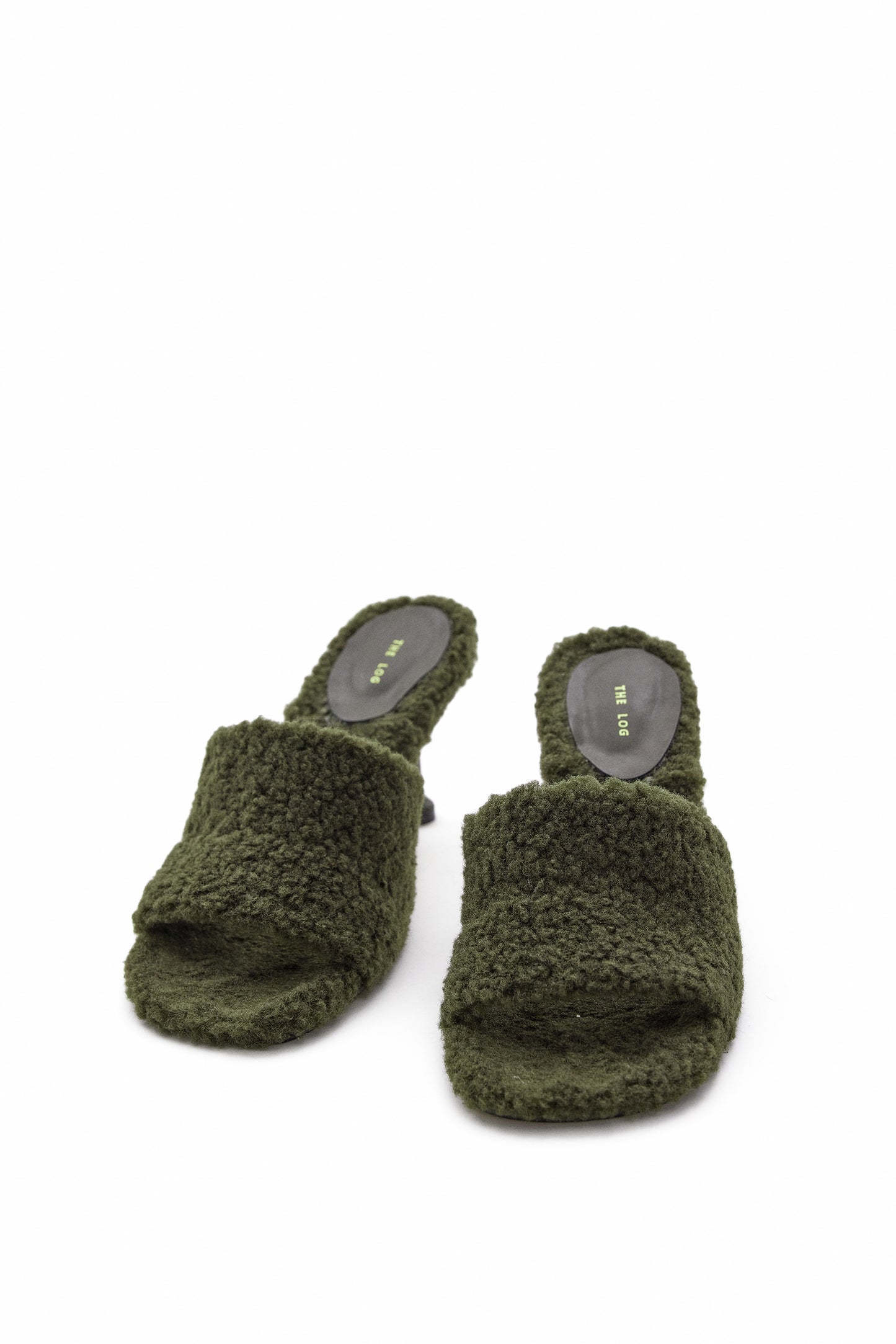 Furry Faux Shearling Mules, Seaweed