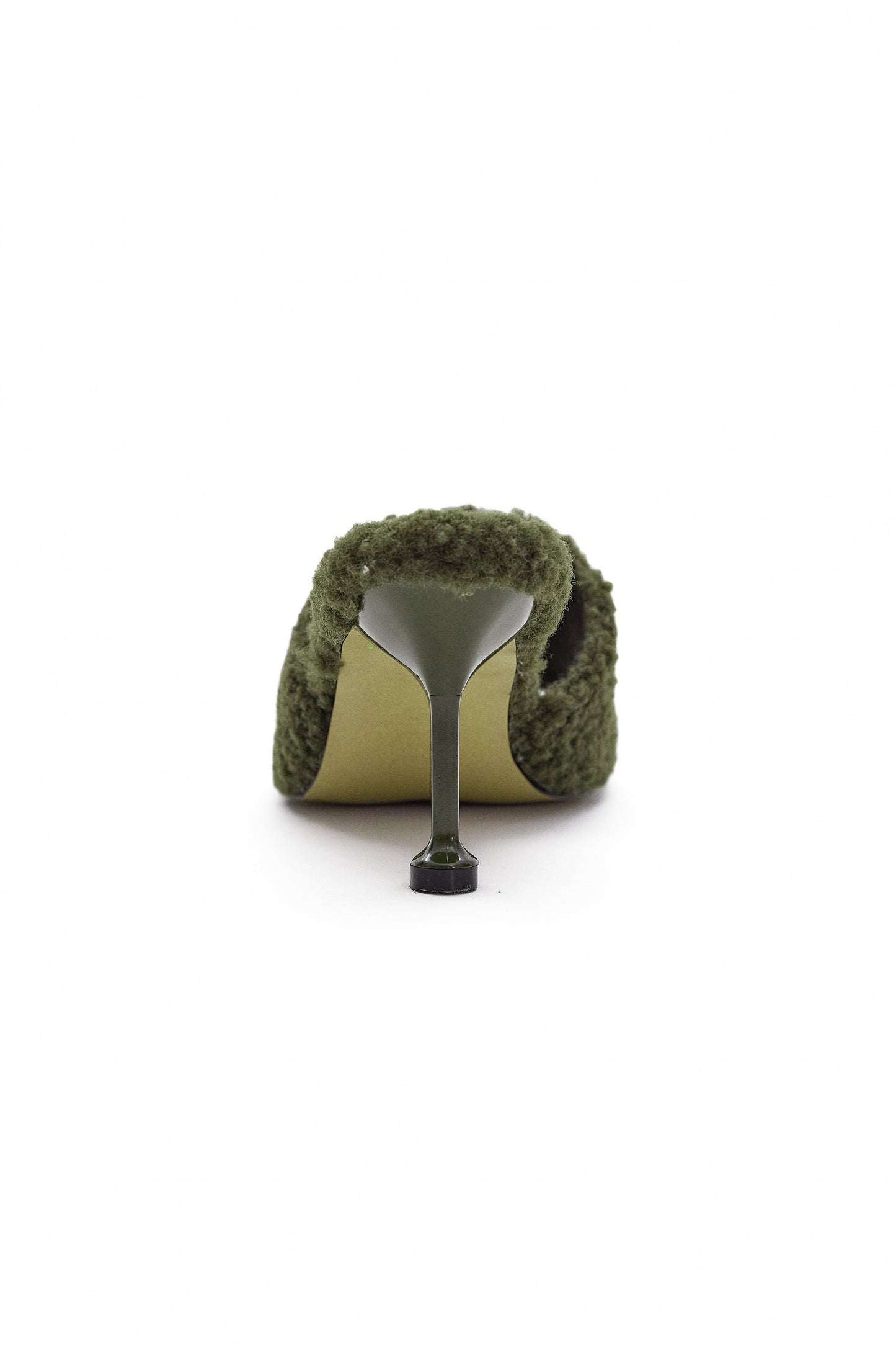Furry Faux Shearling Mules, Seaweed