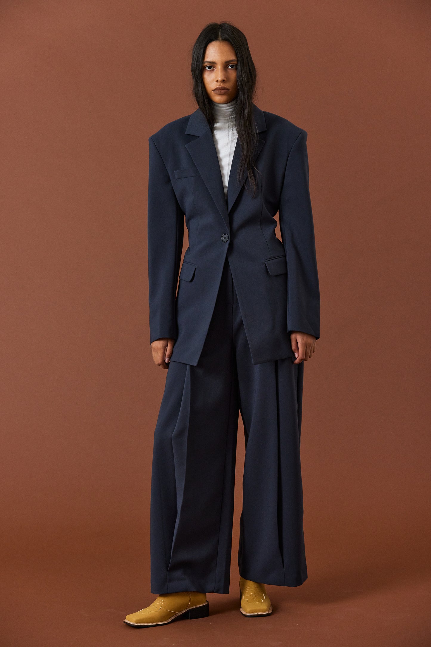 Structured Essential Blazer, French Navy