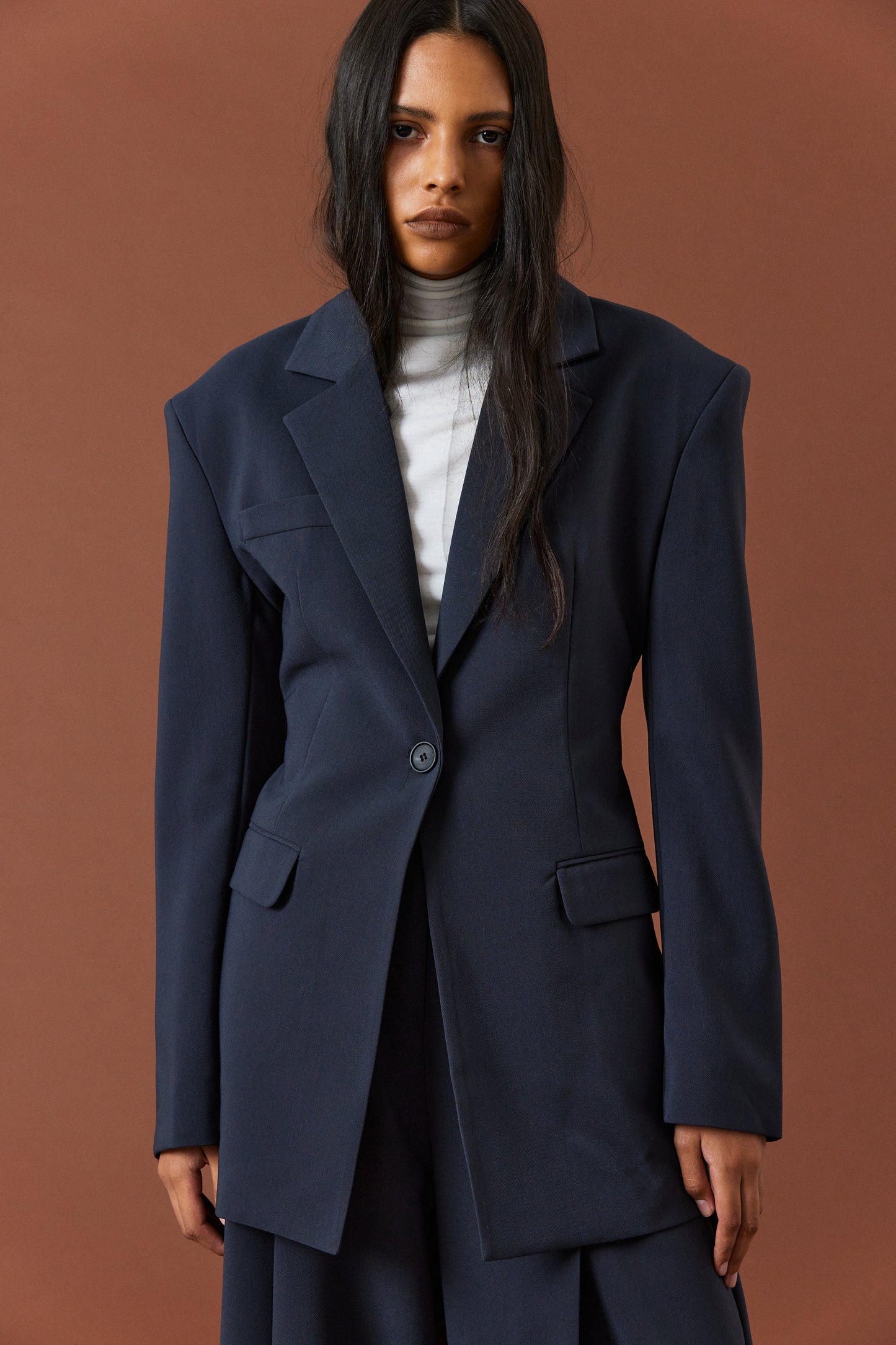 Structured Essential Blazer, French Navy