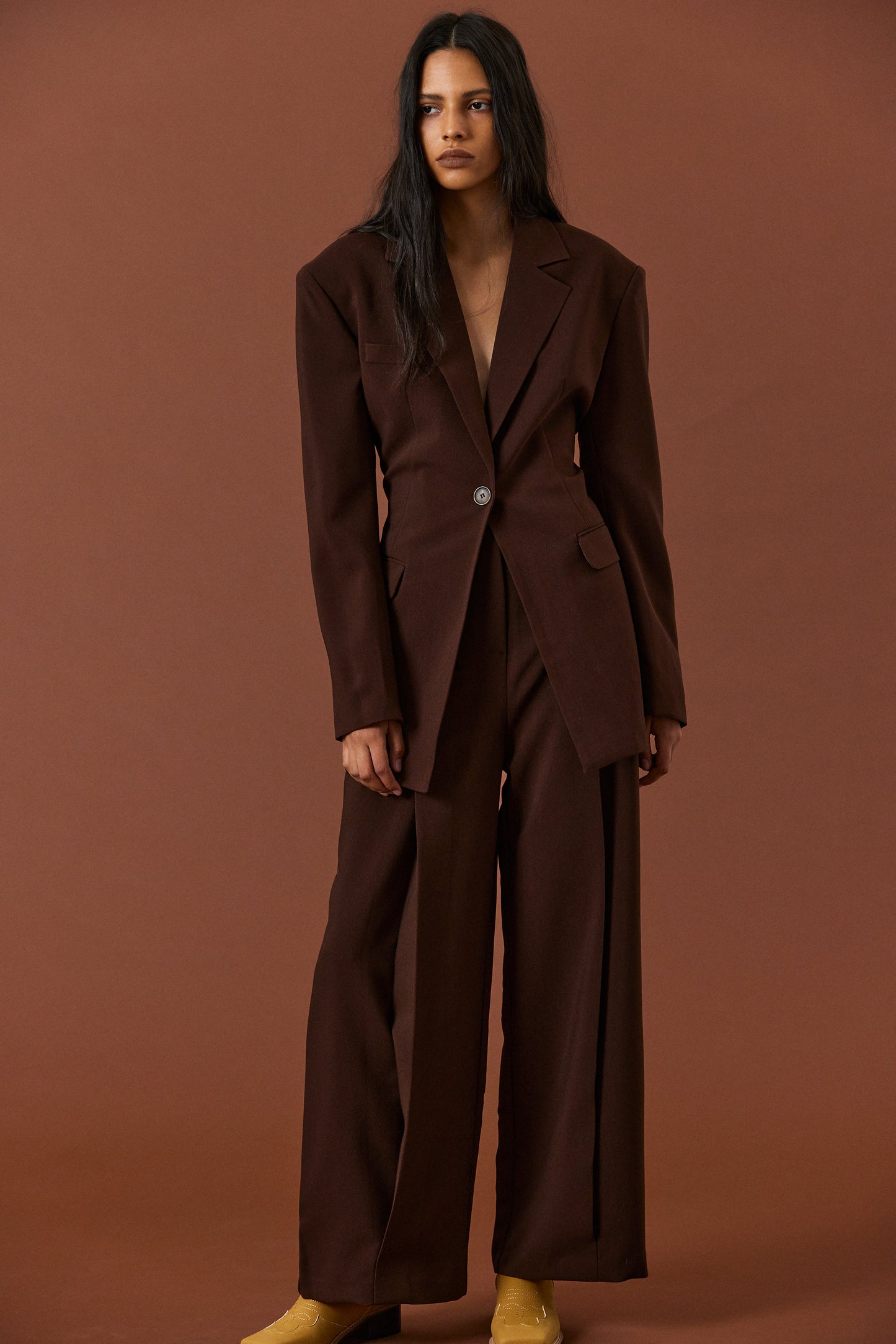 Structured Essential Blazer, Hickory