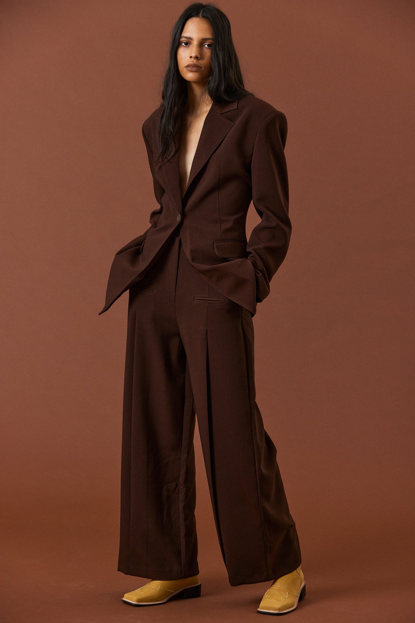 Welt Pocket Suit Trousers, Hickory