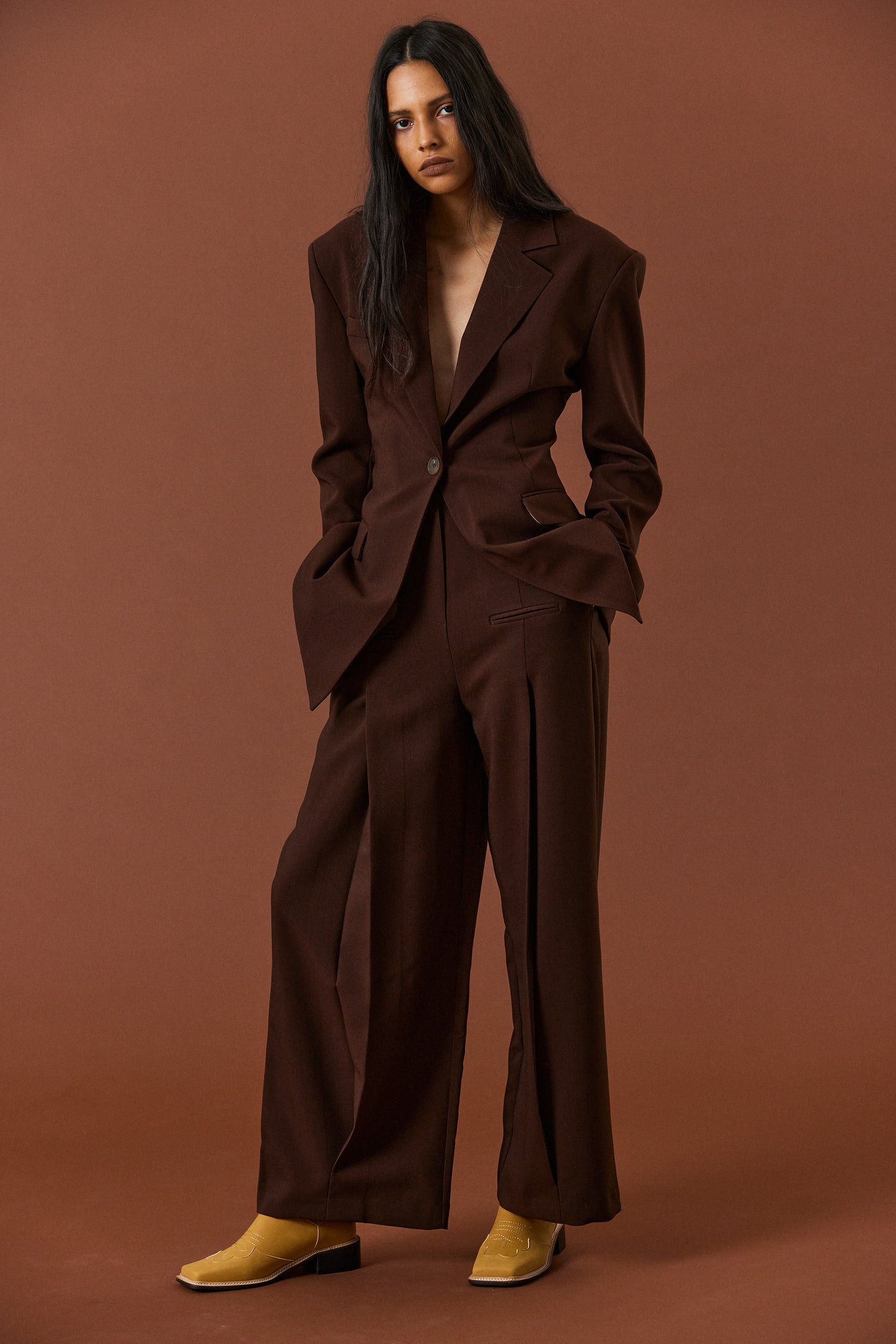 Welt Pocket Suit Trousers, Hickory