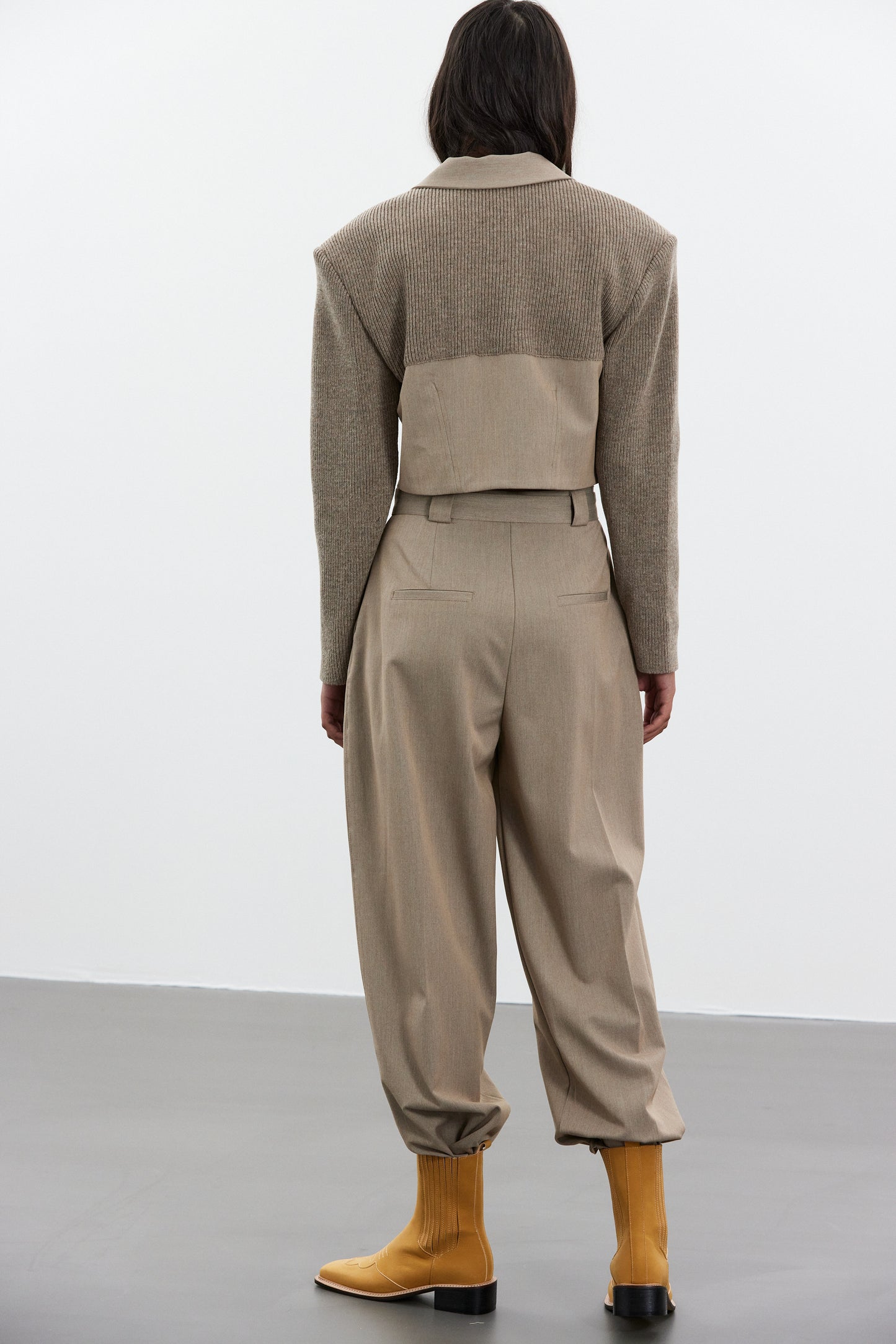 Relaxed Belt Suiting Trousers, Earthy Ocher