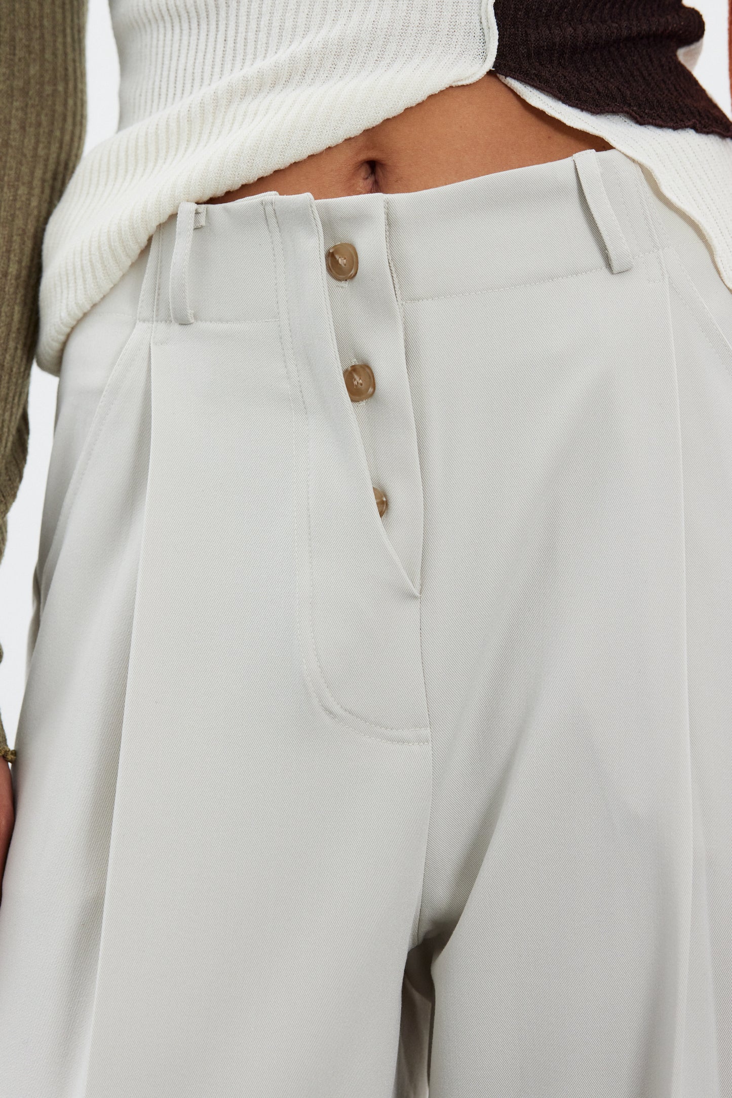 Triple Button Tapered Trousers, Birch