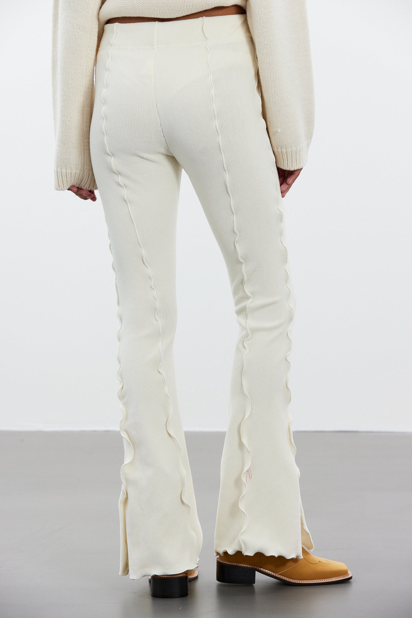 Corduroy Lettuce Leggings, Cream