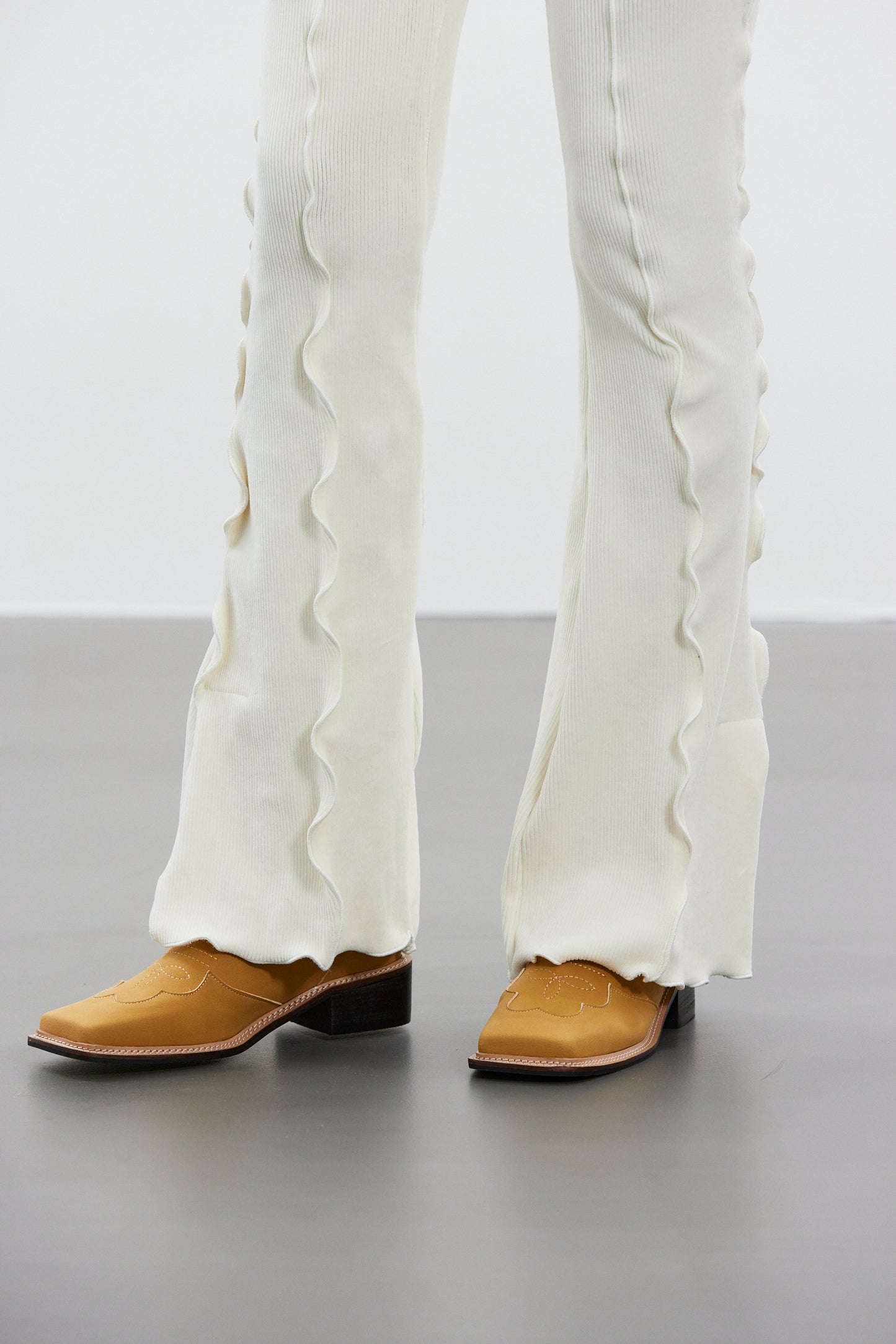 Corduroy Lettuce Leggings, Cream