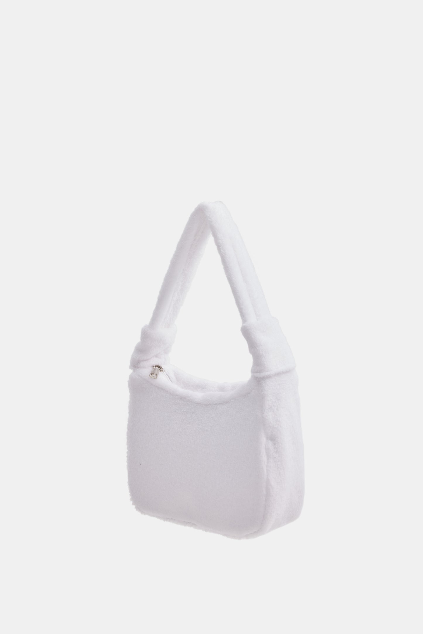 Eco Fur Baguette Bag, White