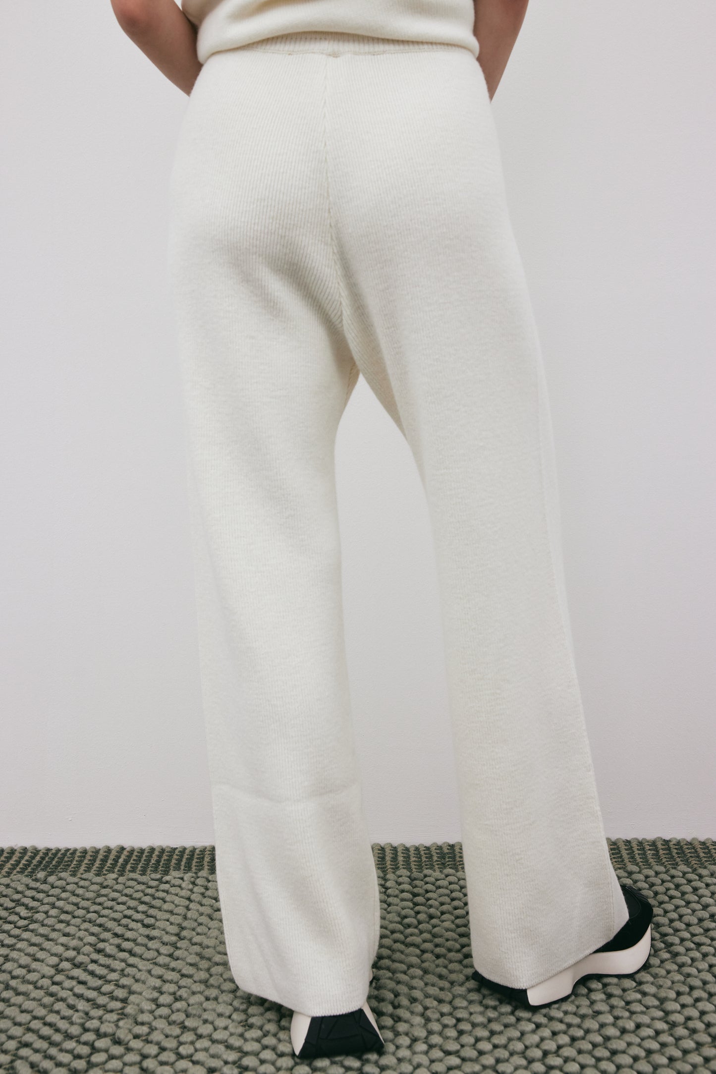 Cashmere Blend Knit Pants, Ceramic White