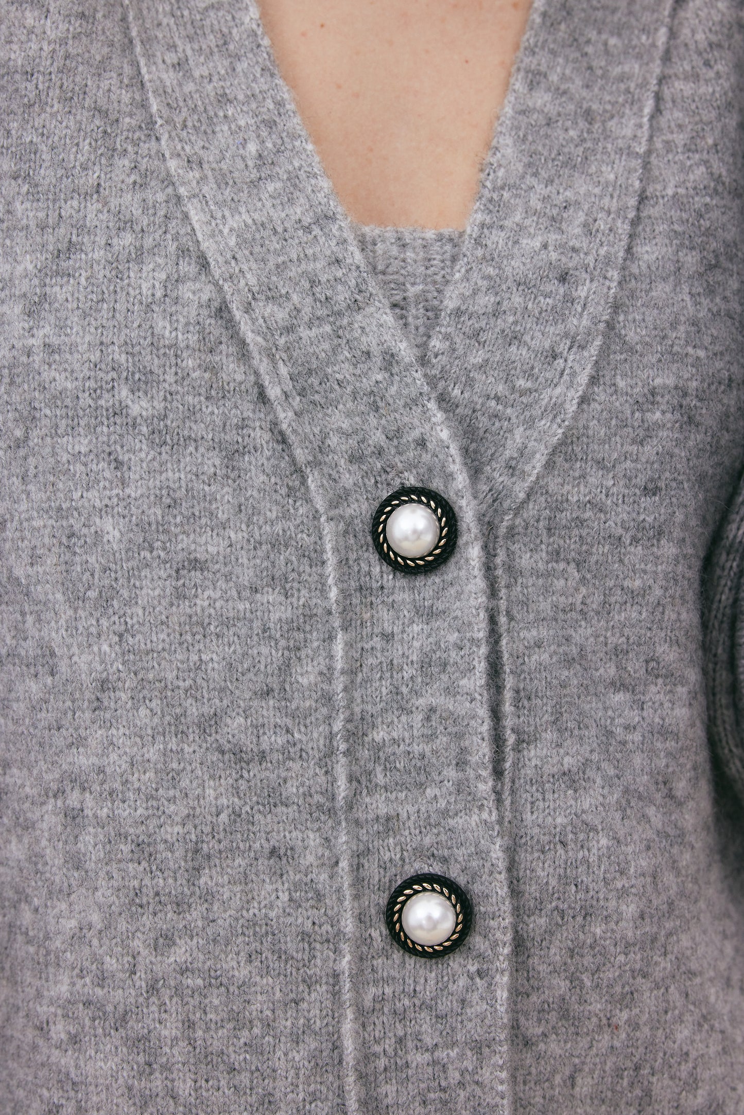 Oversized Knit Cardigan, Cloud Grey