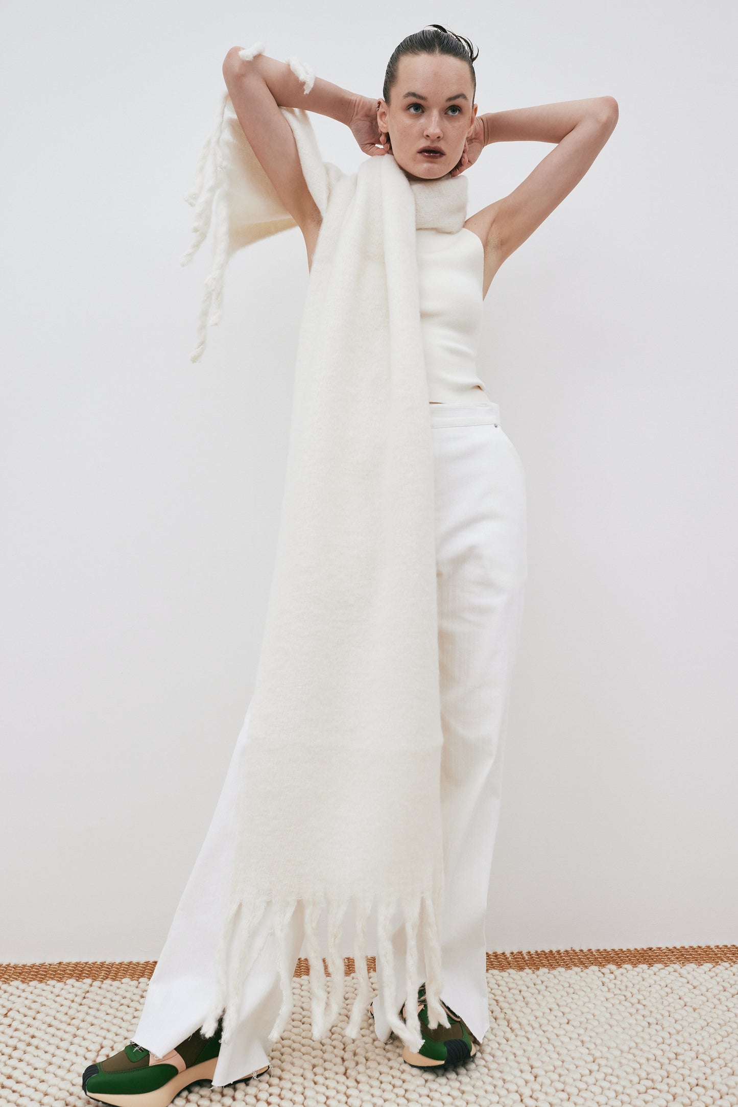 Large Mohair Scarf, Snow