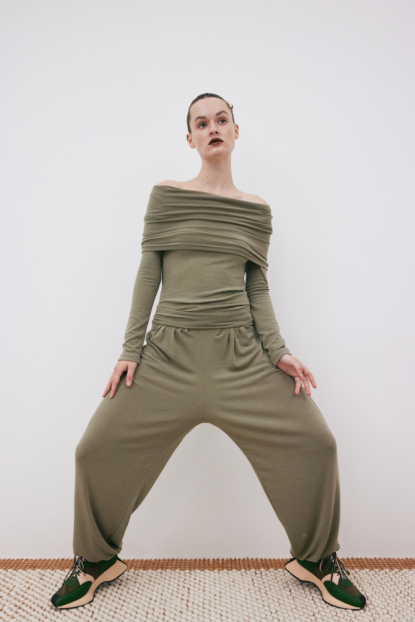Jersey Knit Lounge Joggers, Olive