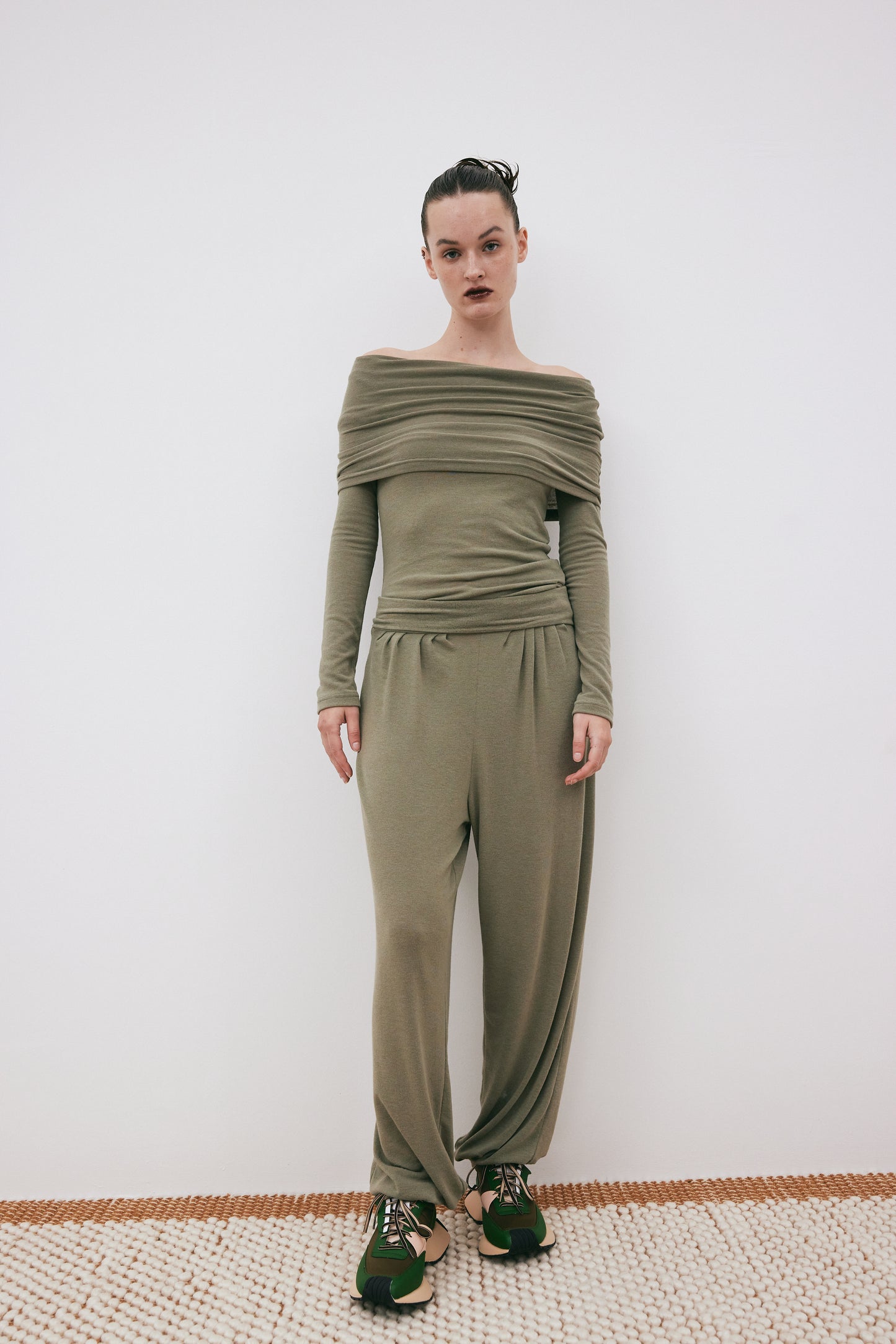 Jersey Knit Lounge Joggers, Olive