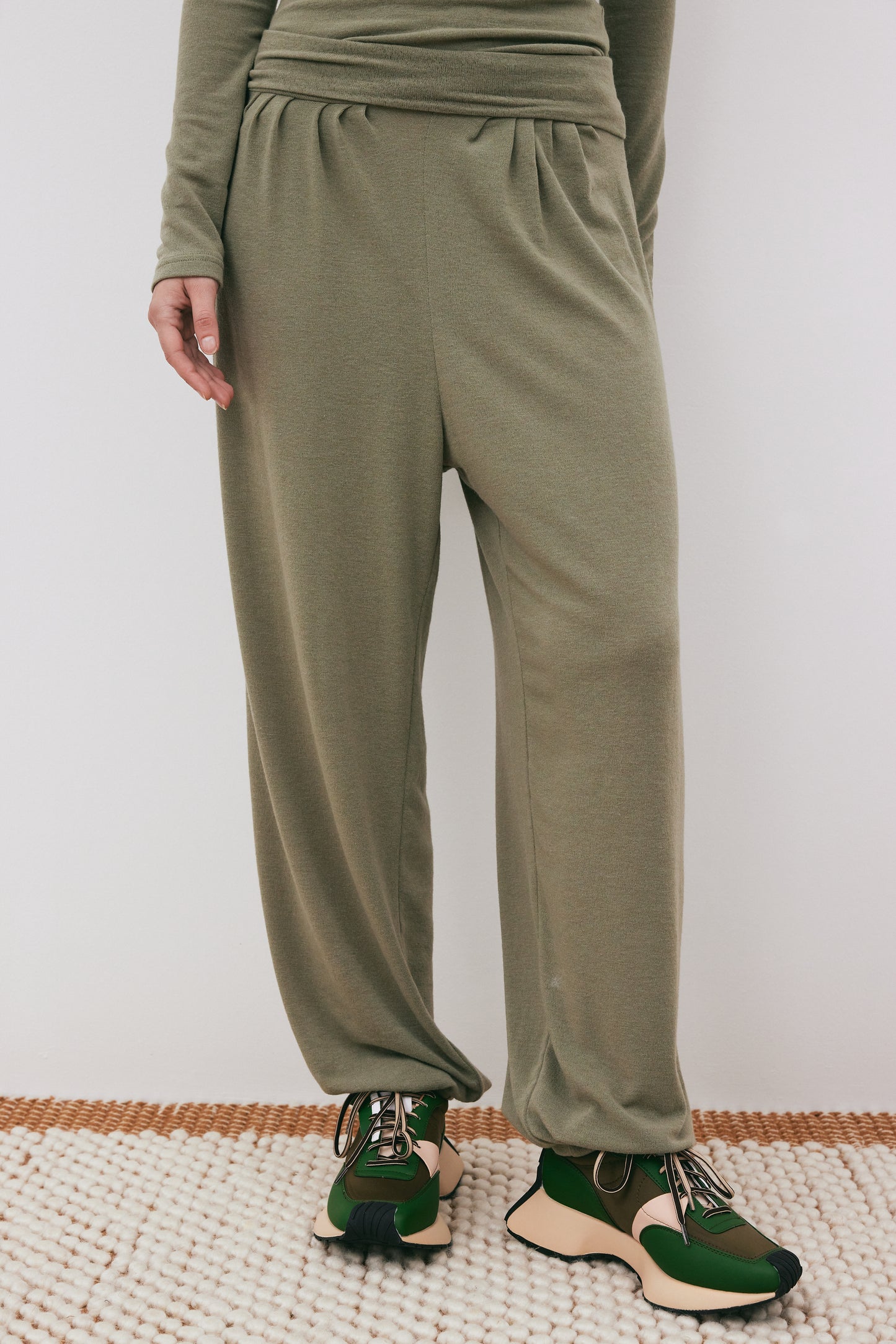 Jersey Knit Lounge Joggers, Olive