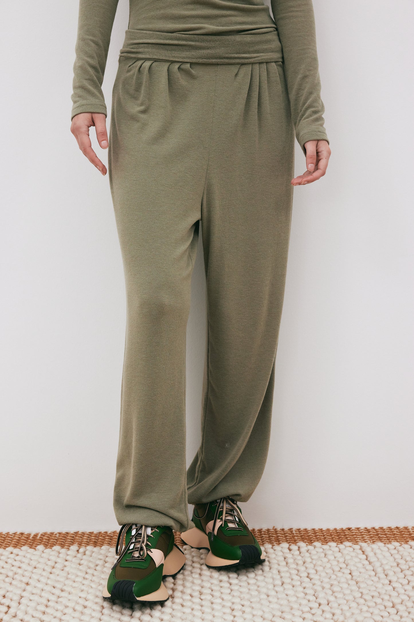 Jersey Knit Lounge Joggers, Olive
