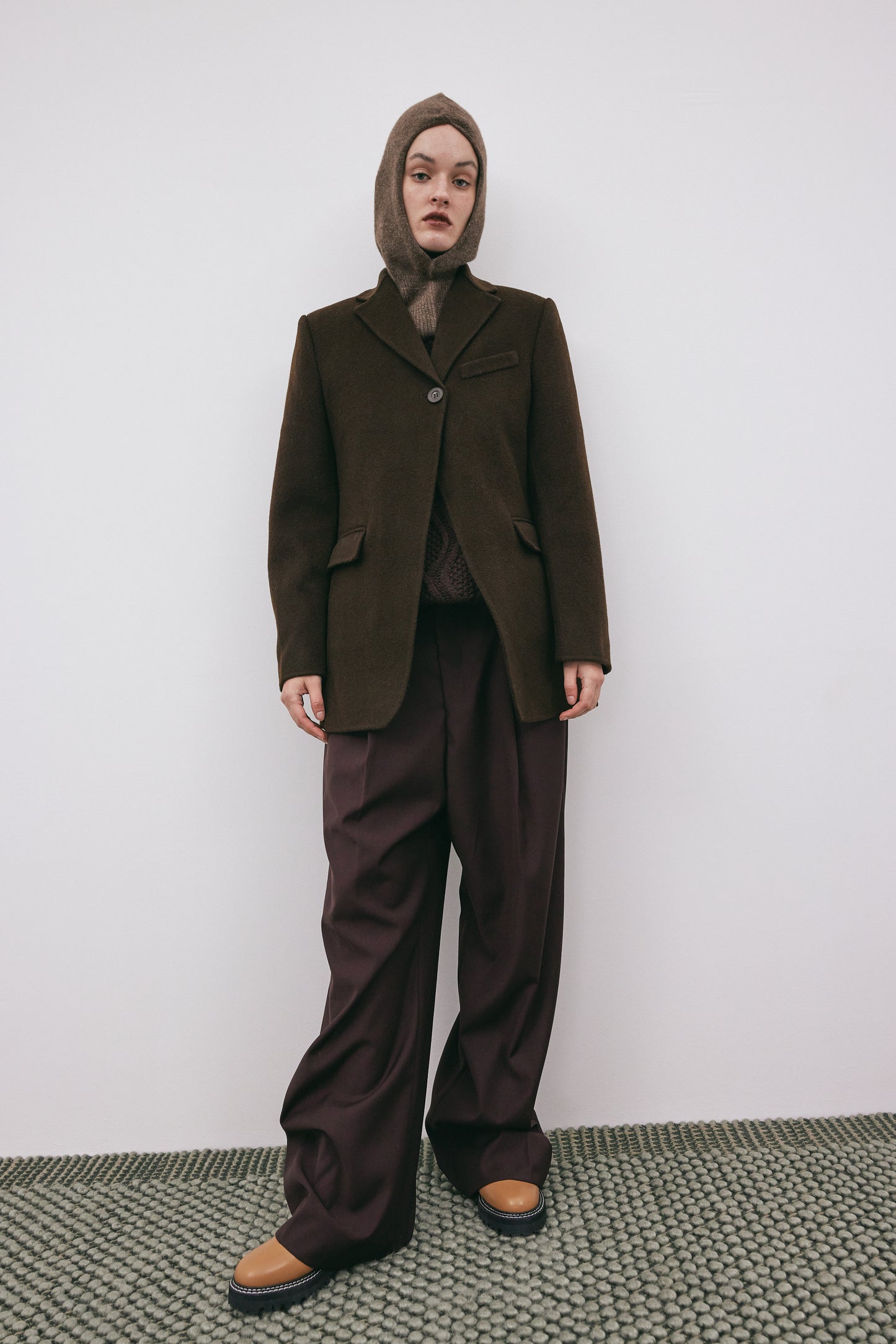 Single Breasted Wool Blazer, Espresso