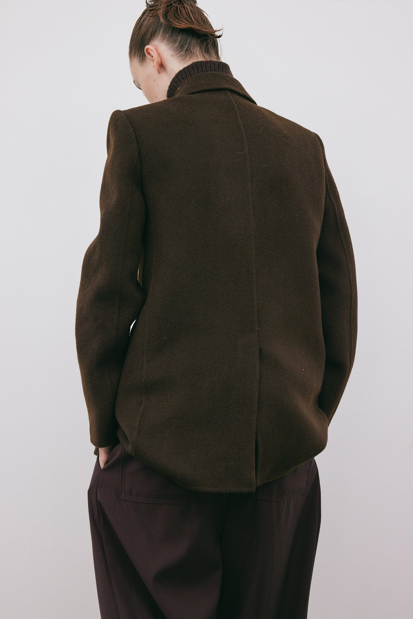 Single Breasted Wool Blazer, Espresso