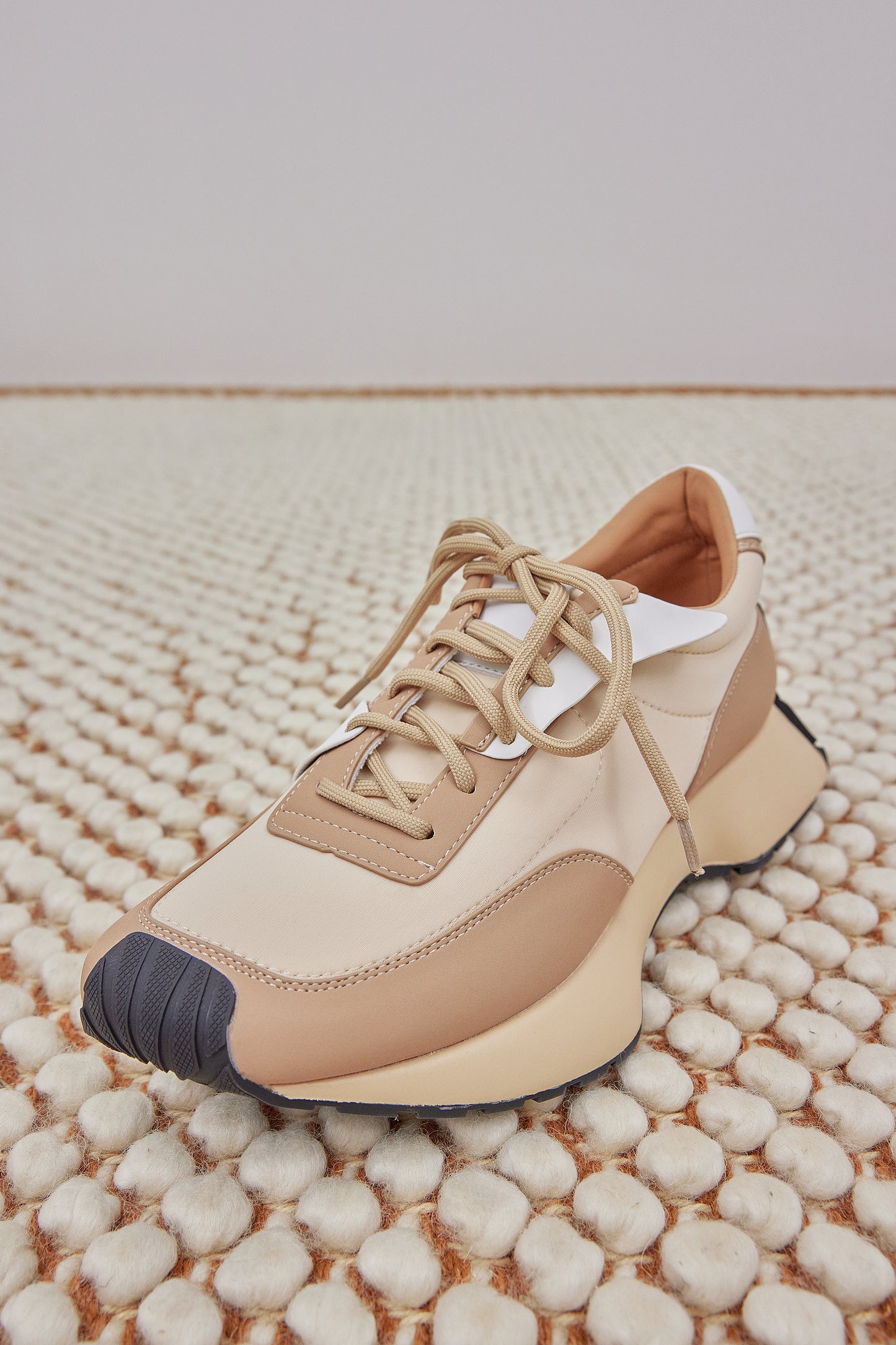 Combination Soft Sneakers, Taupe Combo