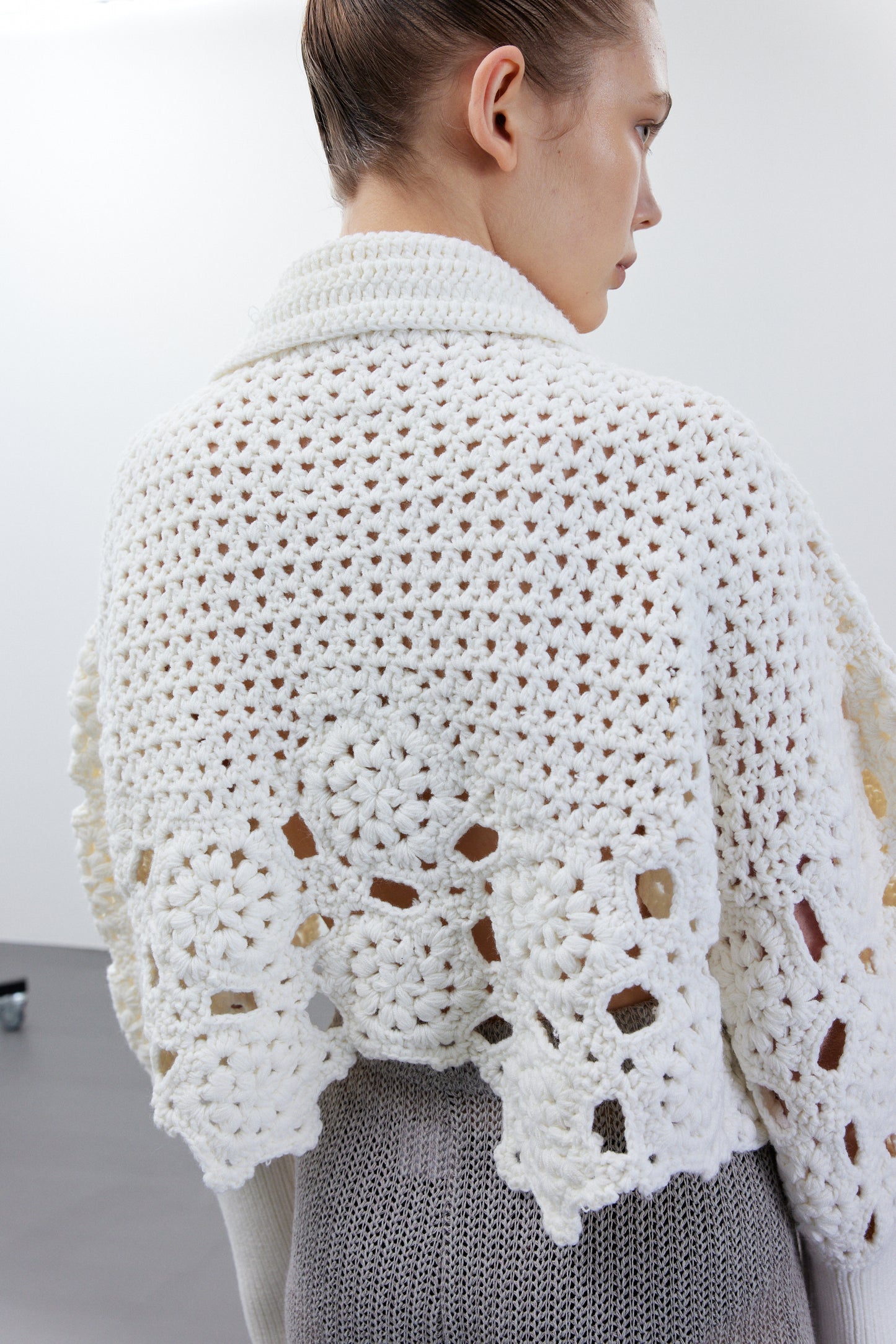 Combination Crochet Sweater, Snow