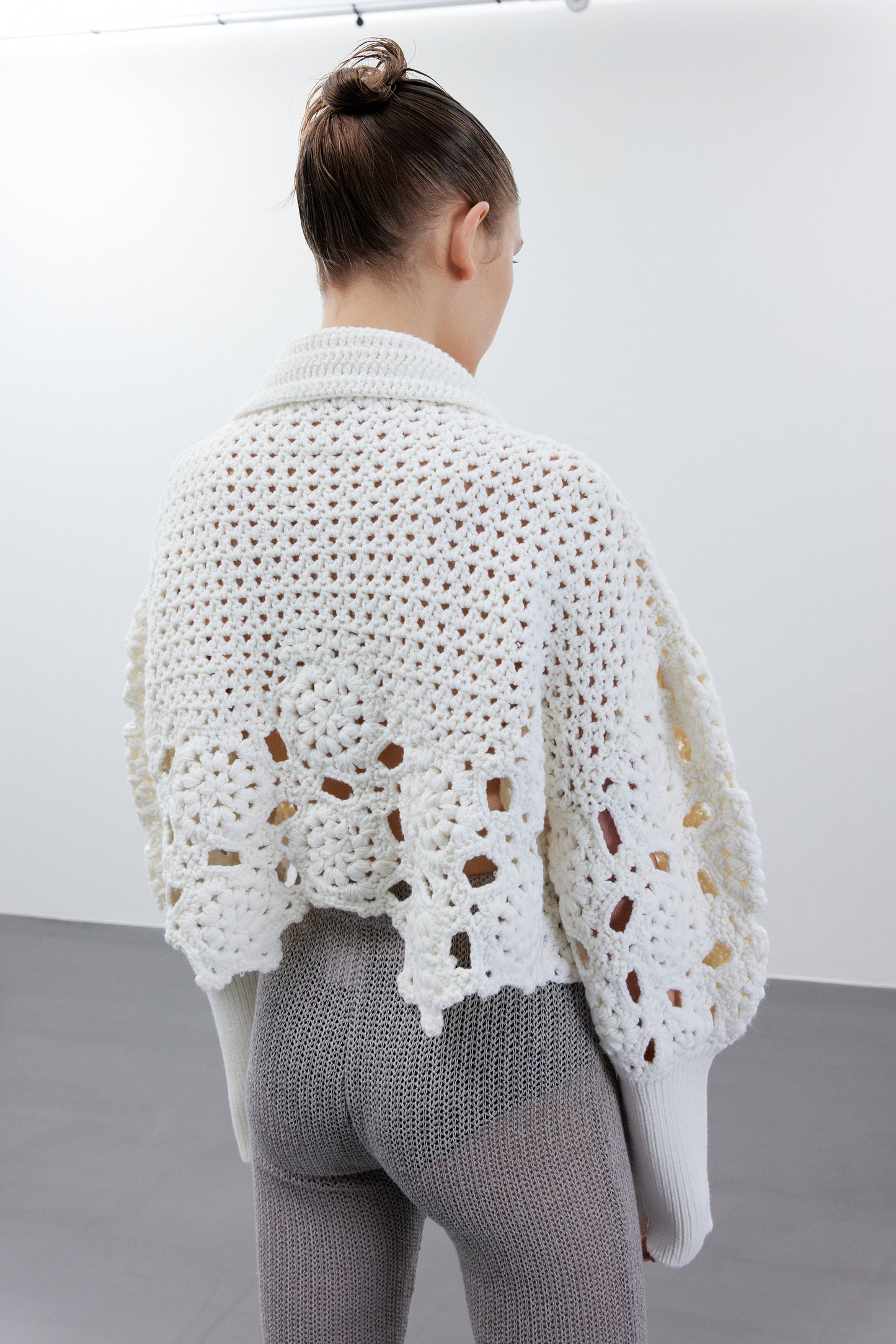 Combination Crochet Sweater, Snow