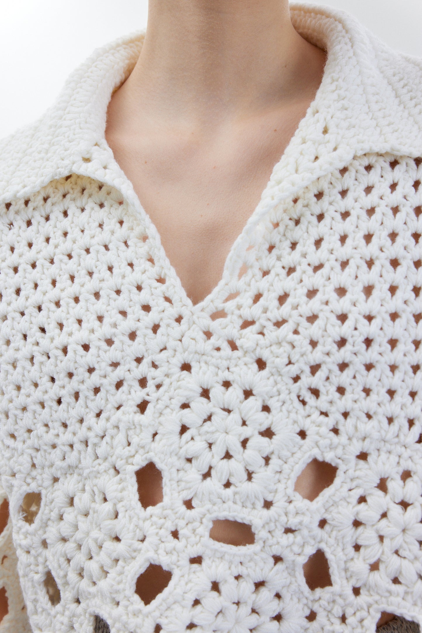 Combination Crochet Sweater, Snow