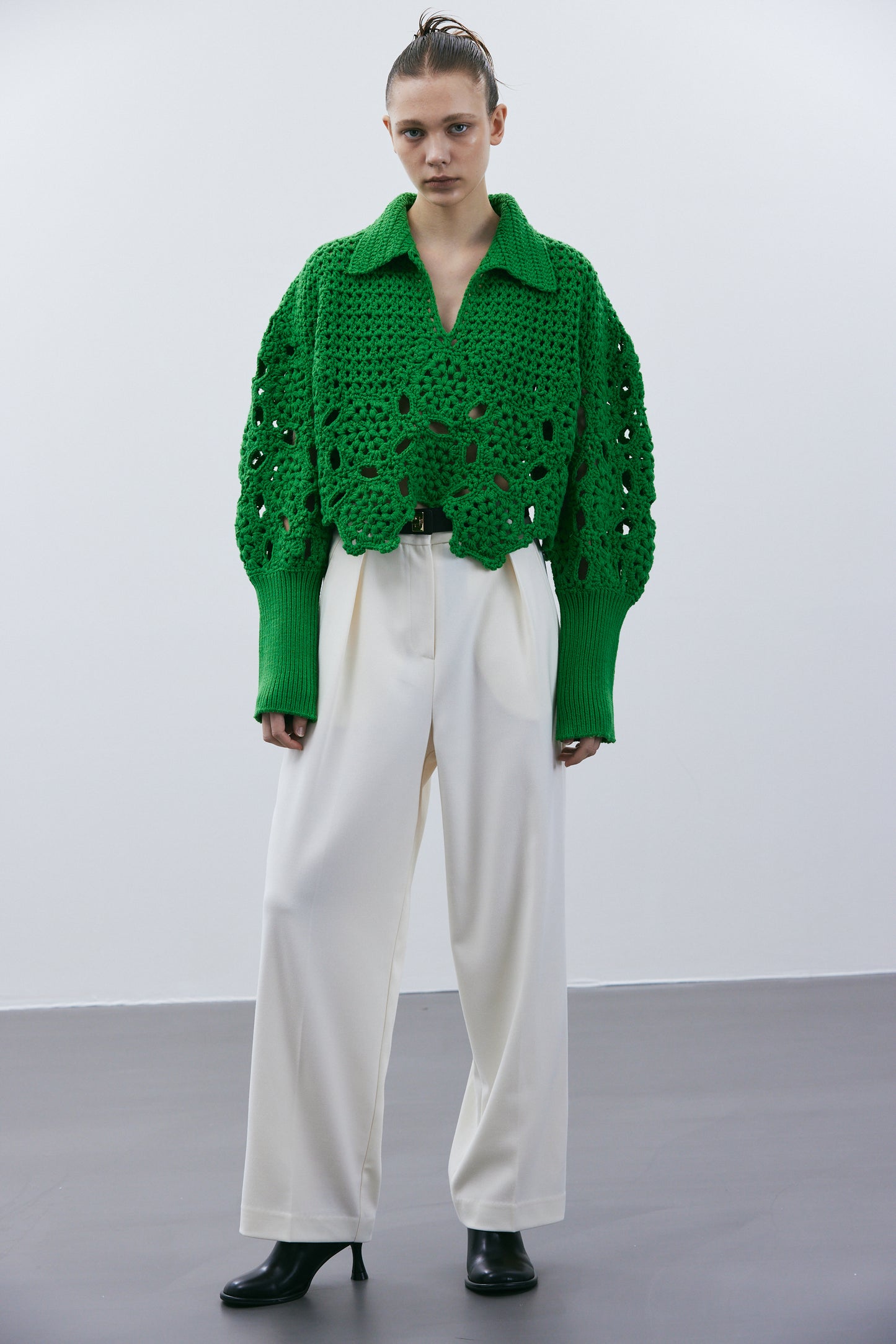 Combination Crochet Sweater, Parakeet