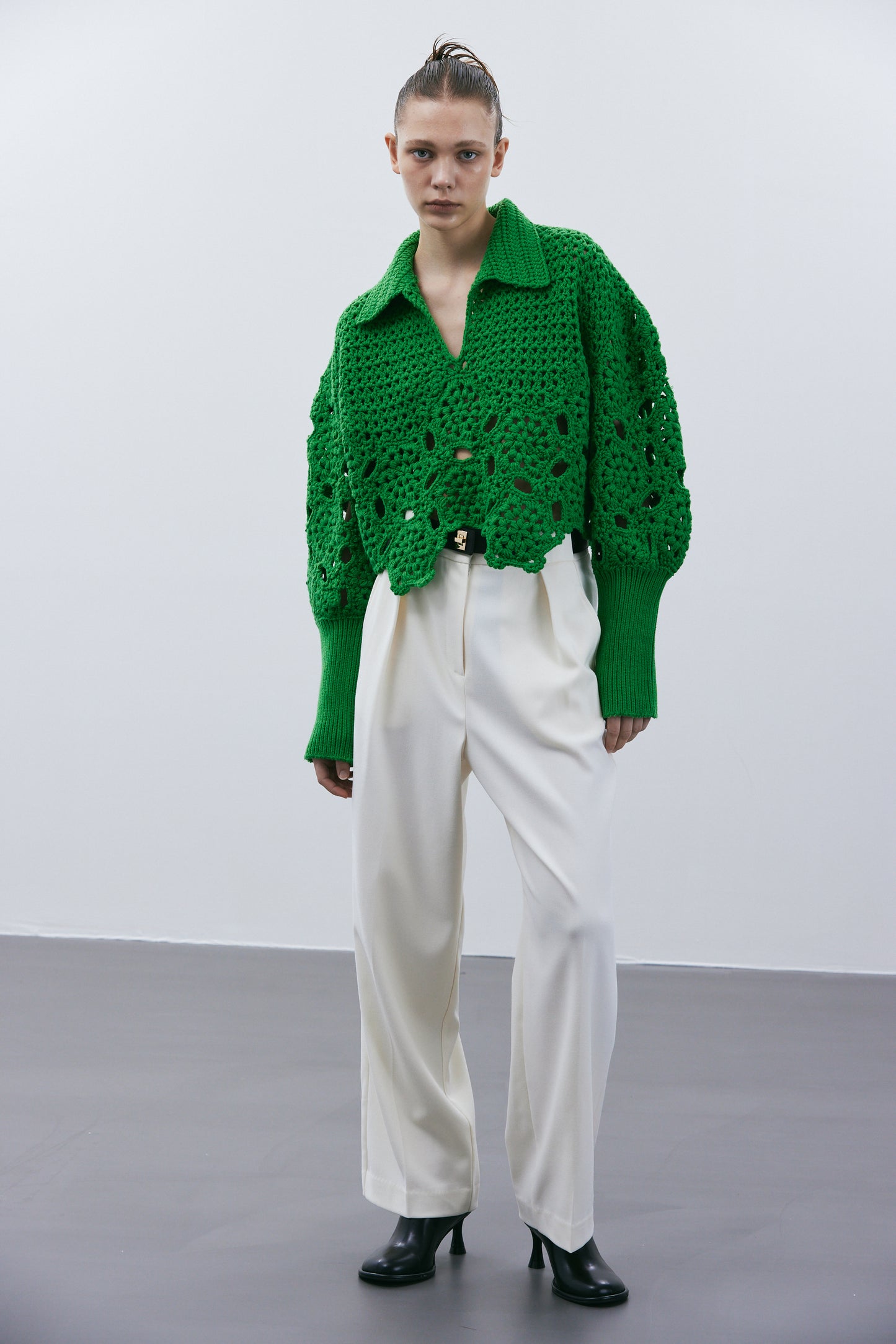 Combination Crochet Sweater, Parakeet